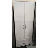 *BRAND NEW* two door, two drawer gents wardrobe in white.