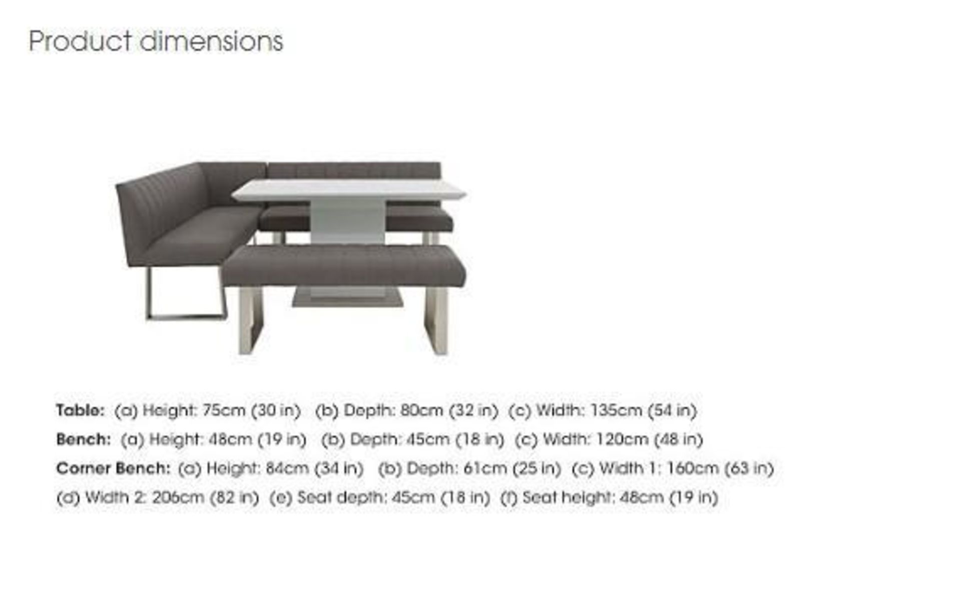 *EX DISPLAY* Furniture Village Grigio fixed dining. Corner bench and small bench. RRP: £1899 - Image 6 of 6
