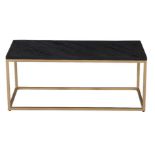 *BRAND NEW* Trisulli large planked black ash coffee table with gold metal base. RRP: £269.99