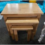 *BRAND NEW TRADE LOT* 5 X oak nest of 3 tables.
