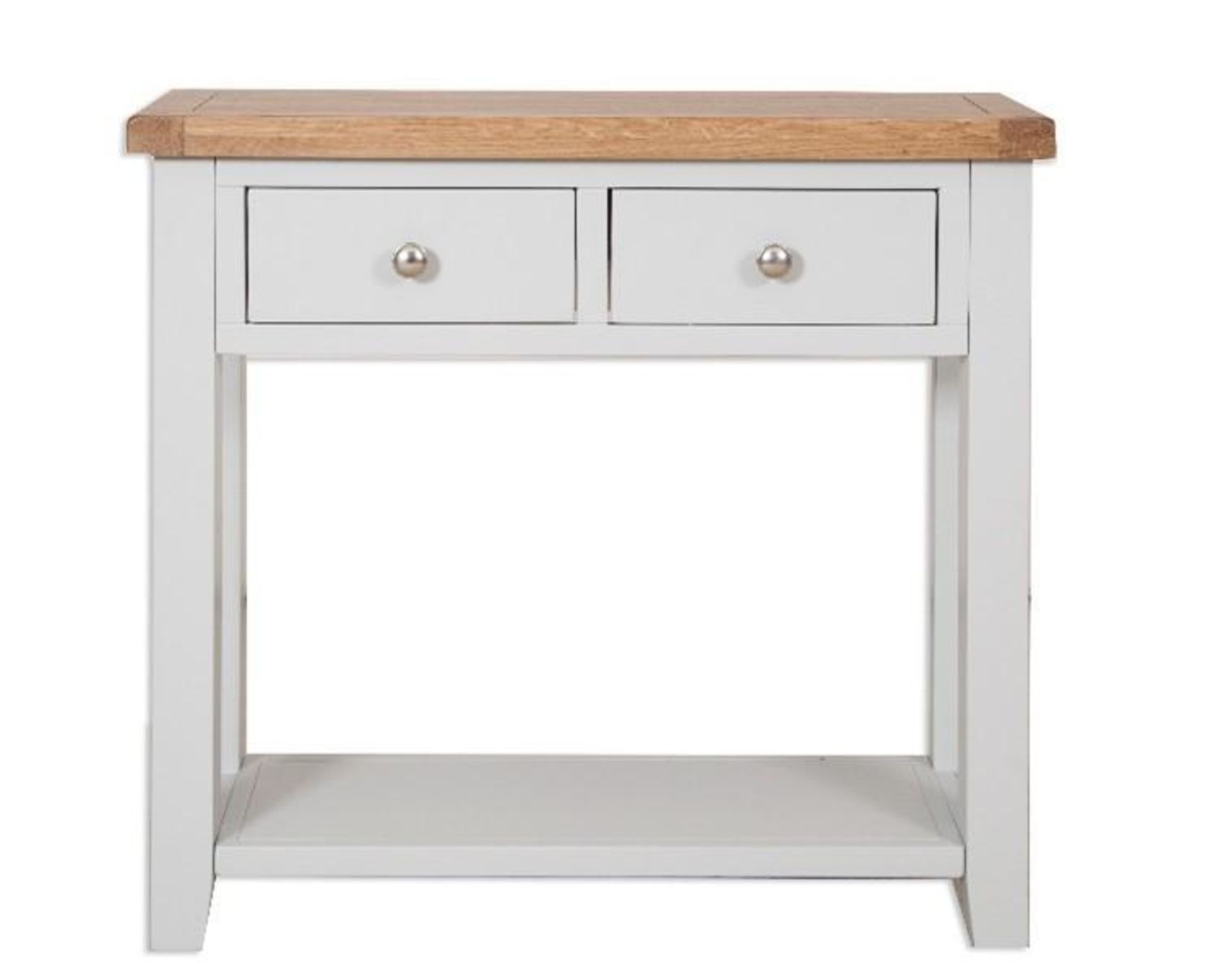 *BRAND NEW* Melbourne french grey and oak top 2 drawer console table. RRP: £260