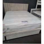 *EX DISPLAY* Pimlico modern 3 drawer bedstead in champagne velvet with silent night mattress.