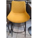 *EX DISPLAY* 2 x Furniture Village Rocket Bar stool in saffron yellow. RRP: £349