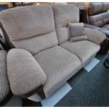 *EX DISPLAY* Lay z boy Ashton 2 X 2 seater sofas in brown. 1 manual and 1 power recliner.
