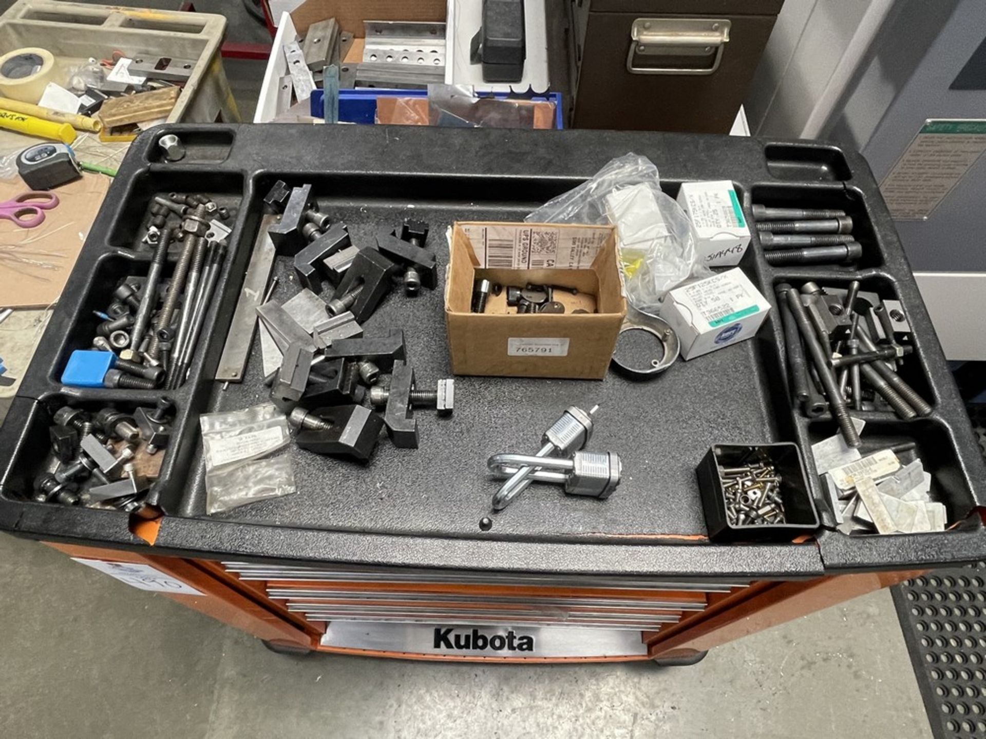 Kubota 7-Drawer Heavy Duty Rolling Tool Chest w/ Contents of Misc. Clamps and Bolts - Image 2 of 10