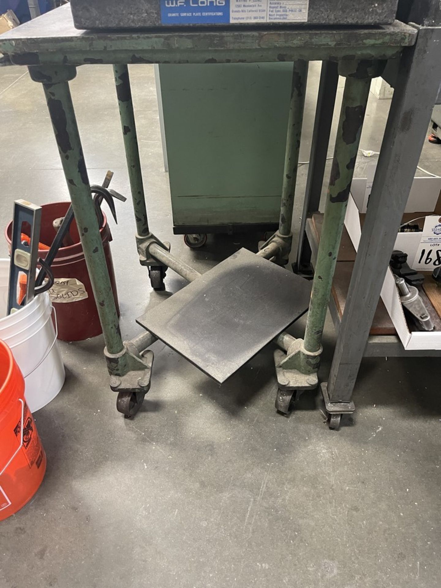 Heavy Duty Steel Rolling Tables:(1) 24” x 24” x 32” (2) 3’ x 4’ x 32” (1) 4’ x 2’ x 32”(No Contents) - Image 4 of 4