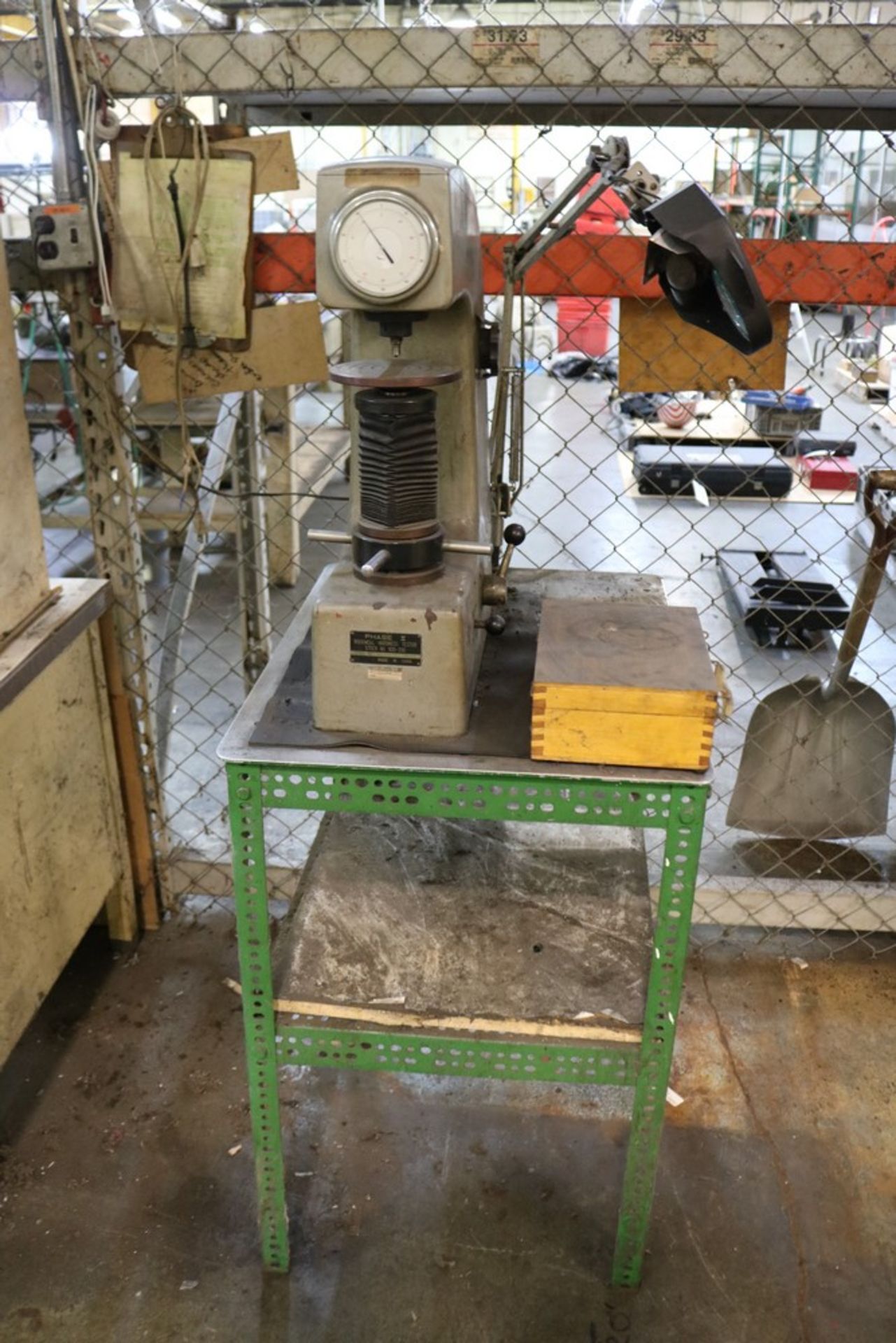 1994 Phase II Rockwell Hardness Tester Stock # 900-330 with Accessories on Metal Stand - Image 4 of 6