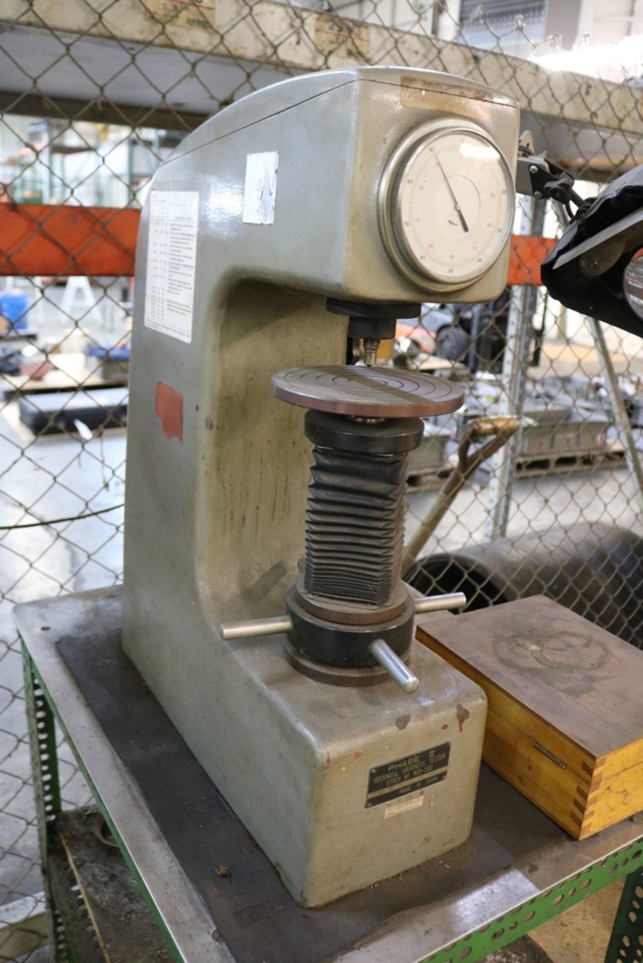 1994 Phase II Rockwell Hardness Tester Stock # 900-330 with Accessories on Metal Stand - Image 2 of 6