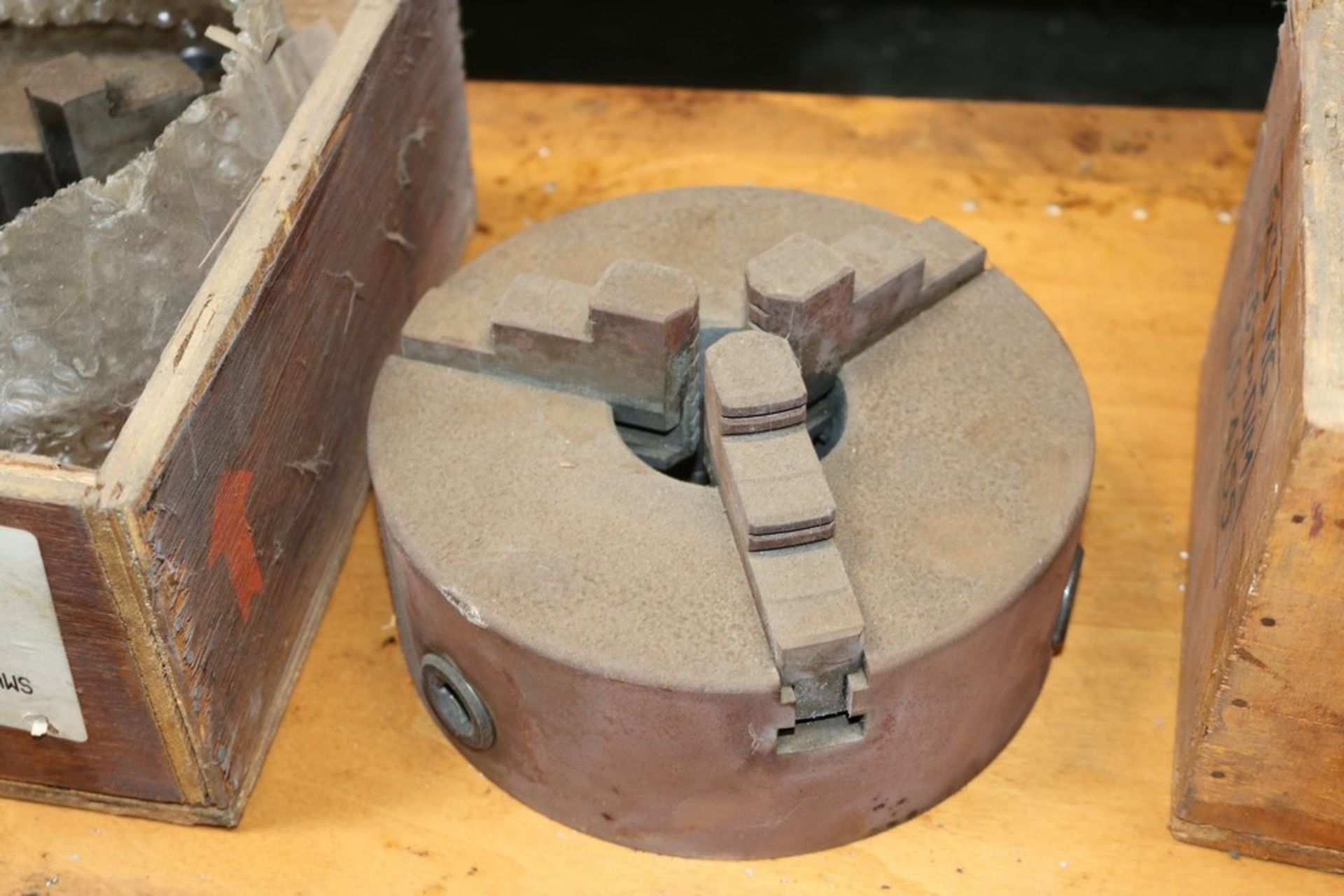 6" 3 Jaw MG Chuck, 8" 3 Jaw Chuck (No Name), 8" 3 Jaw Econ Chuck Solid Jaws - Image 3 of 4