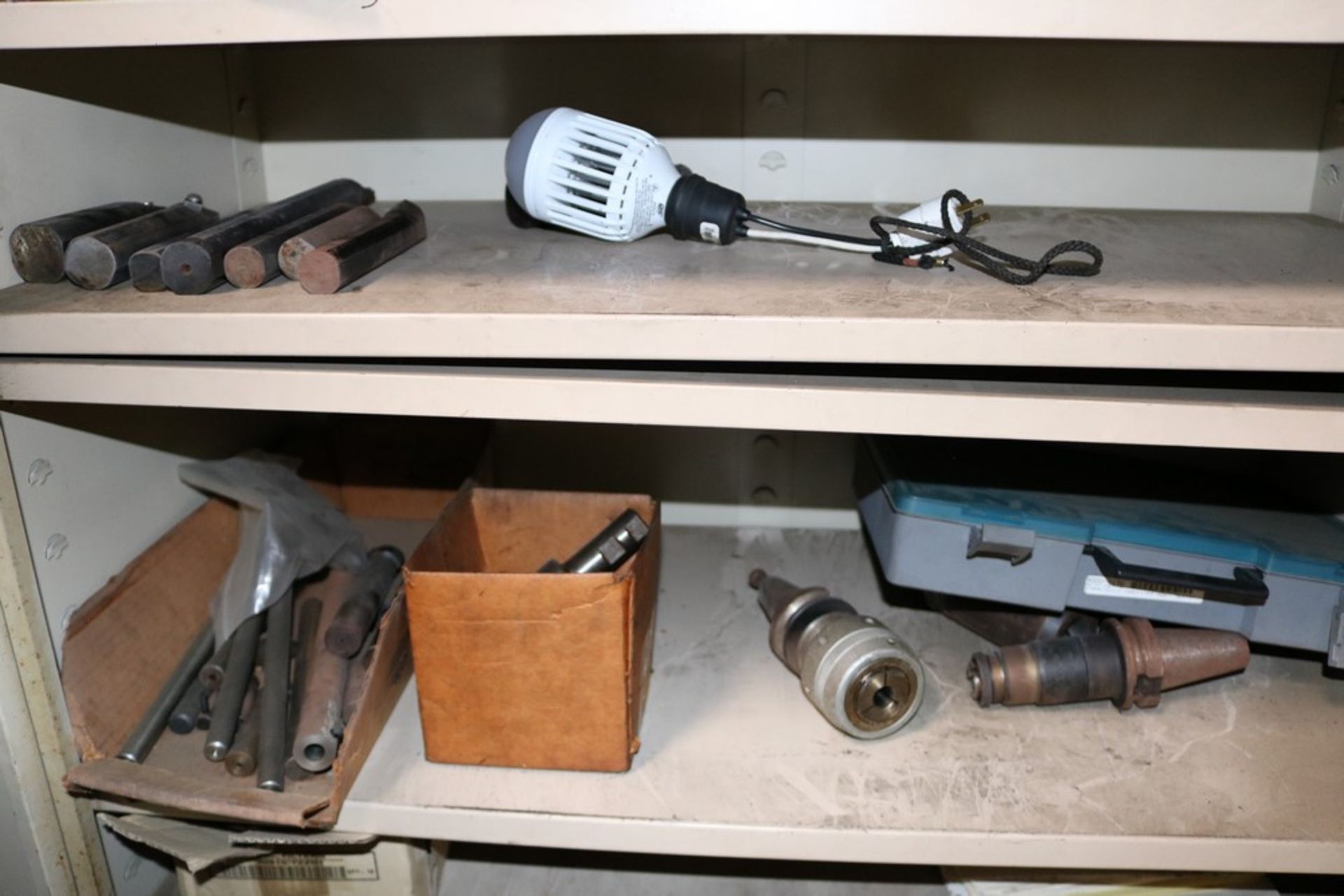 Cabinet with Various Items, Soldering Guns, Sand Paper, Lathe Tooling, Work Gloves, Stamping Sets - Image 5 of 5