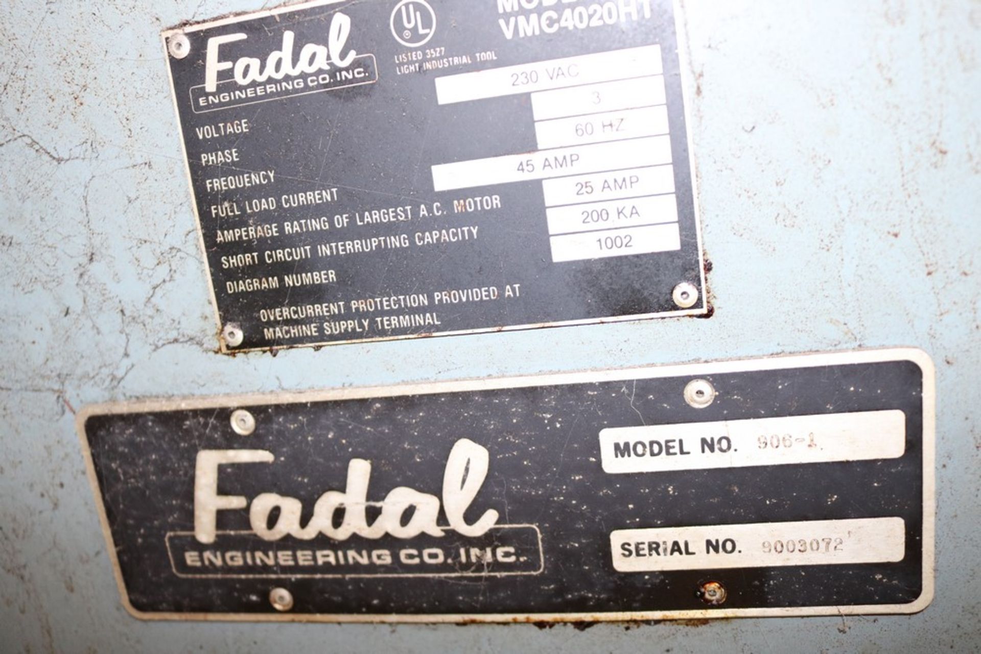 1990 Fadal VMC 4020 HT, Model 906-1, BT-40, 21 Tool Umbrella Tool Changer. (Kurt Vise Not Included) - Image 13 of 15