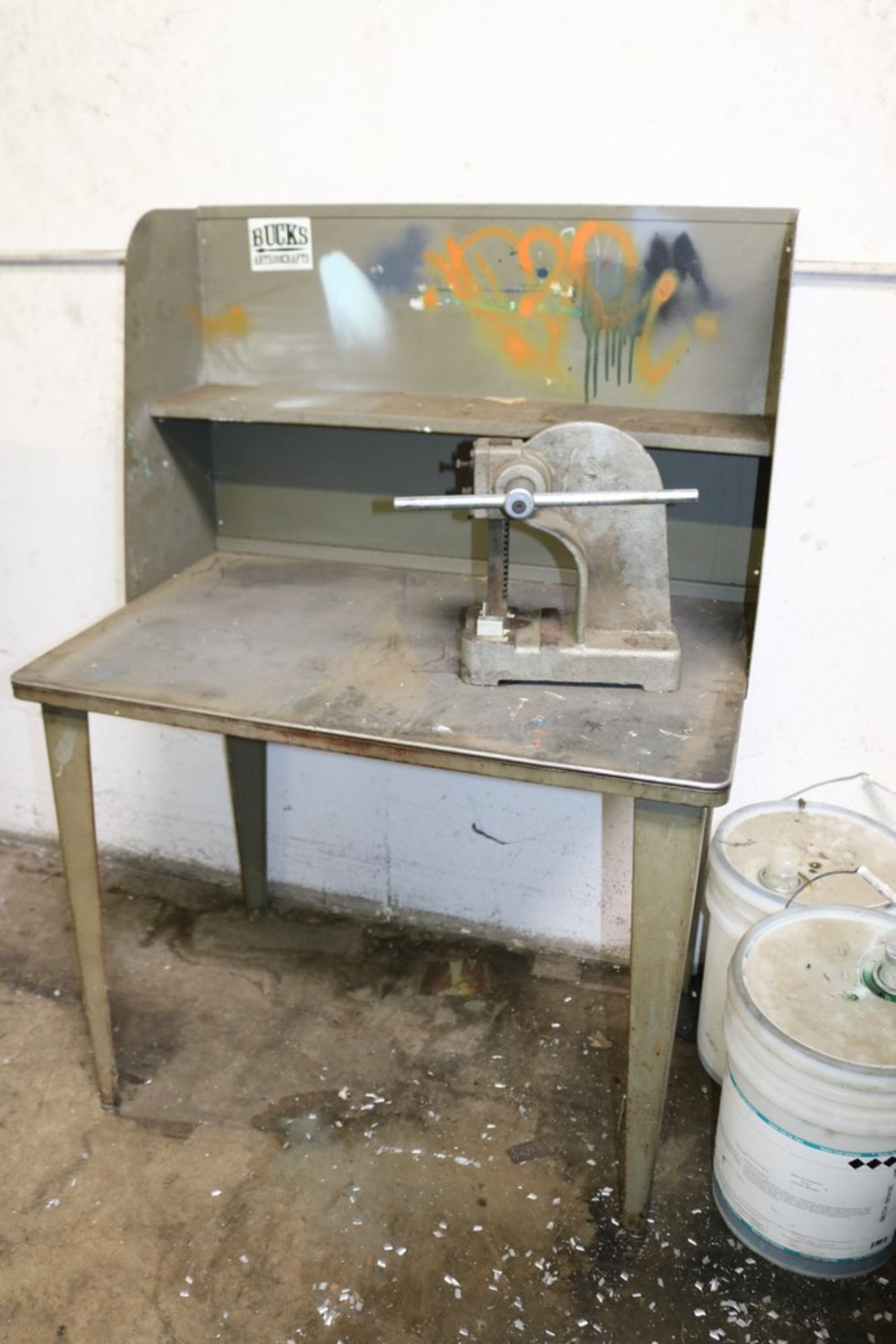 Metal Work Table with 6" Arbor Press - Image 5 of 5