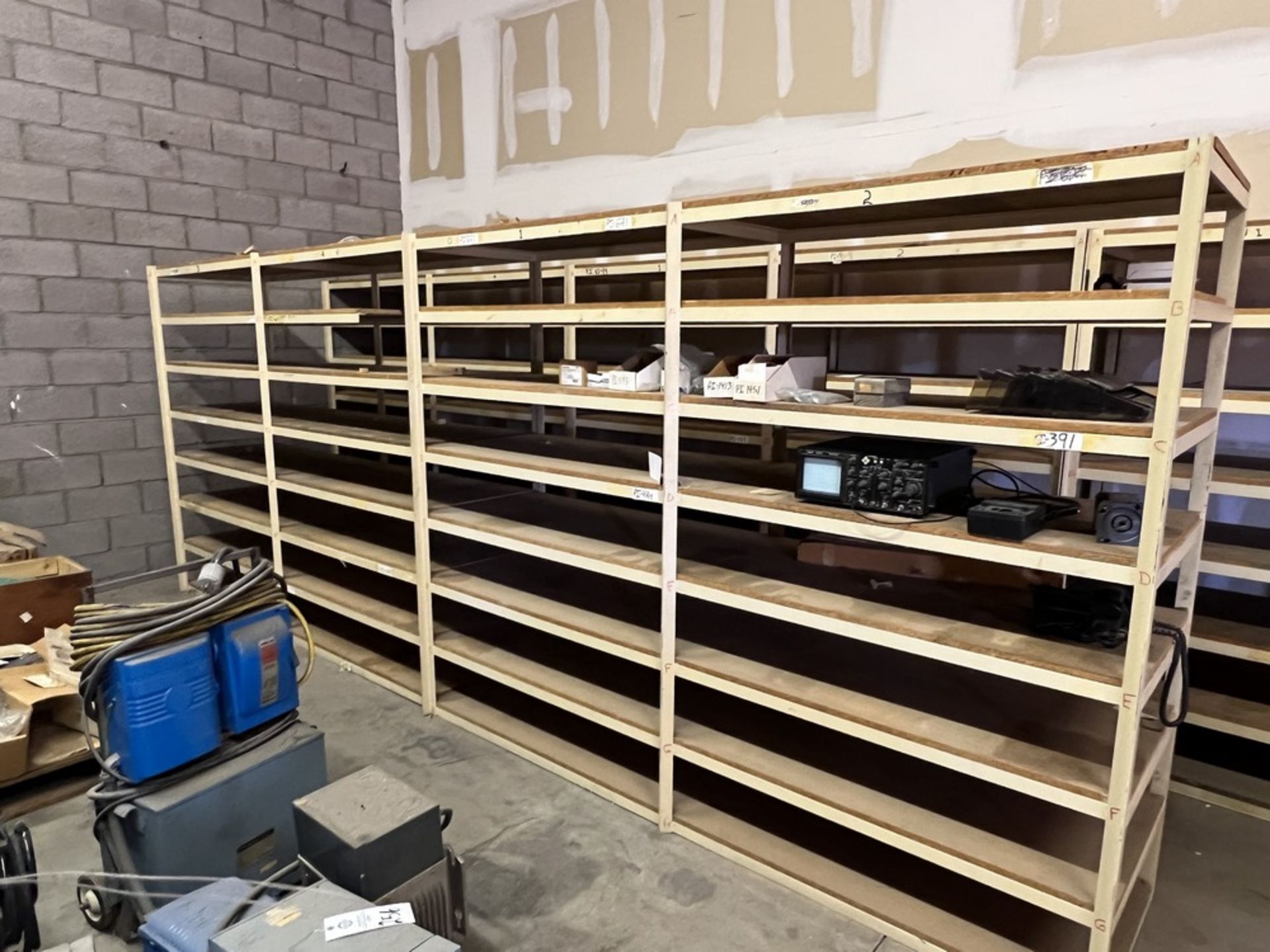 (2) 8 tier heavy duty storage shelving