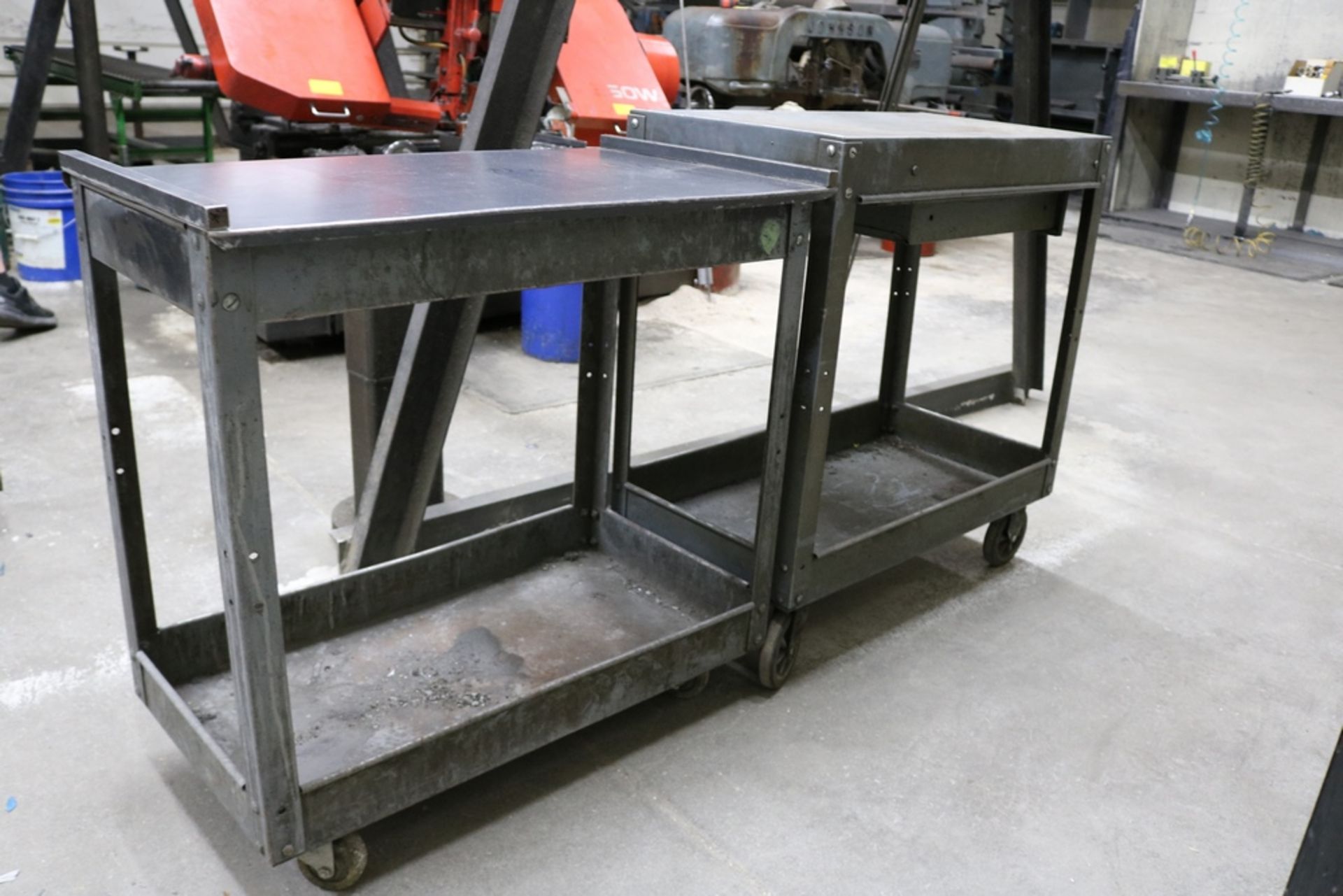 (2) 2 Tier Rolling Sheet Metal Carts - Image 2 of 5