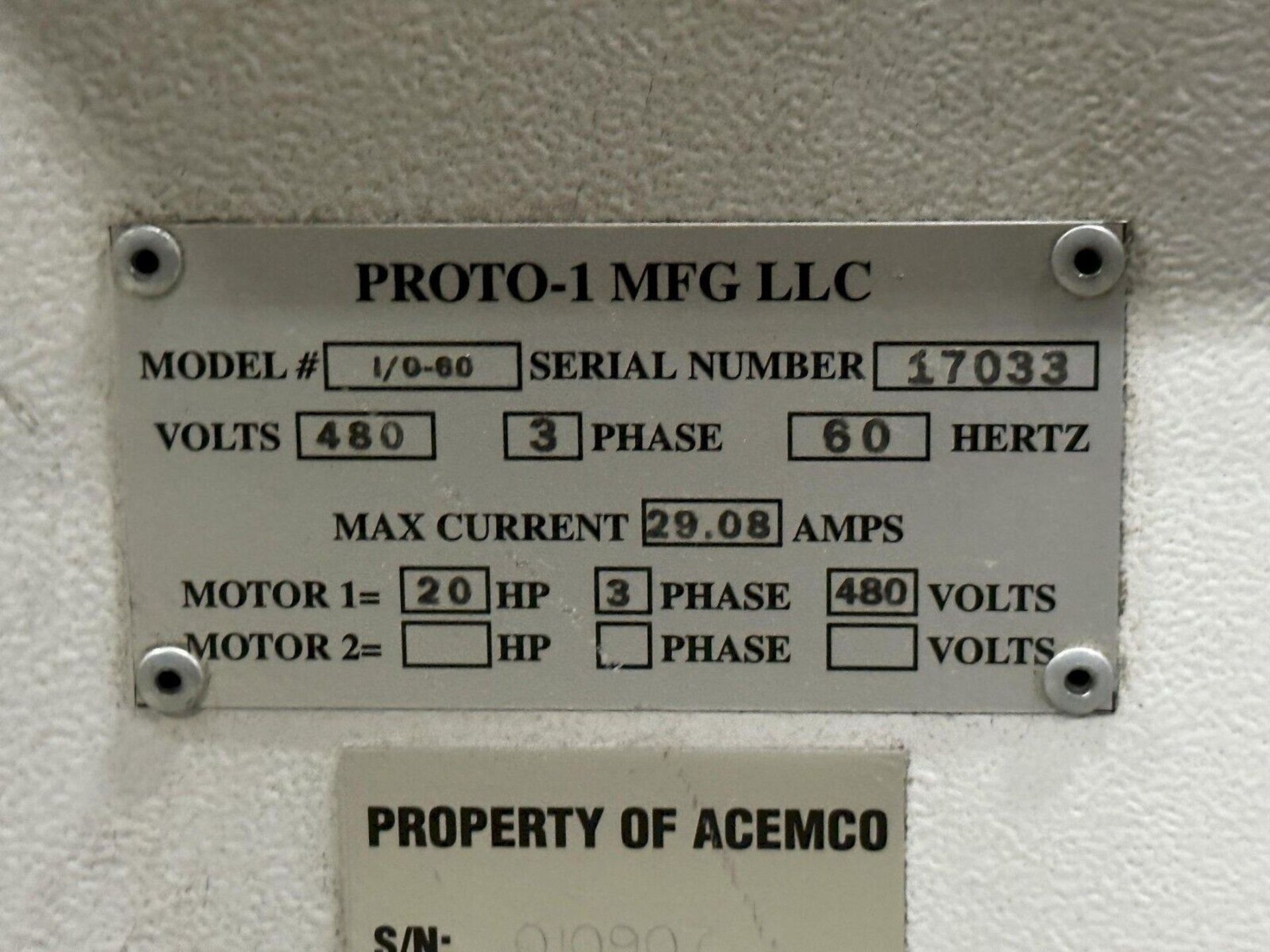 2011 Proto-1 I/O-60, Tube End Forming Machine - Image 7 of 8