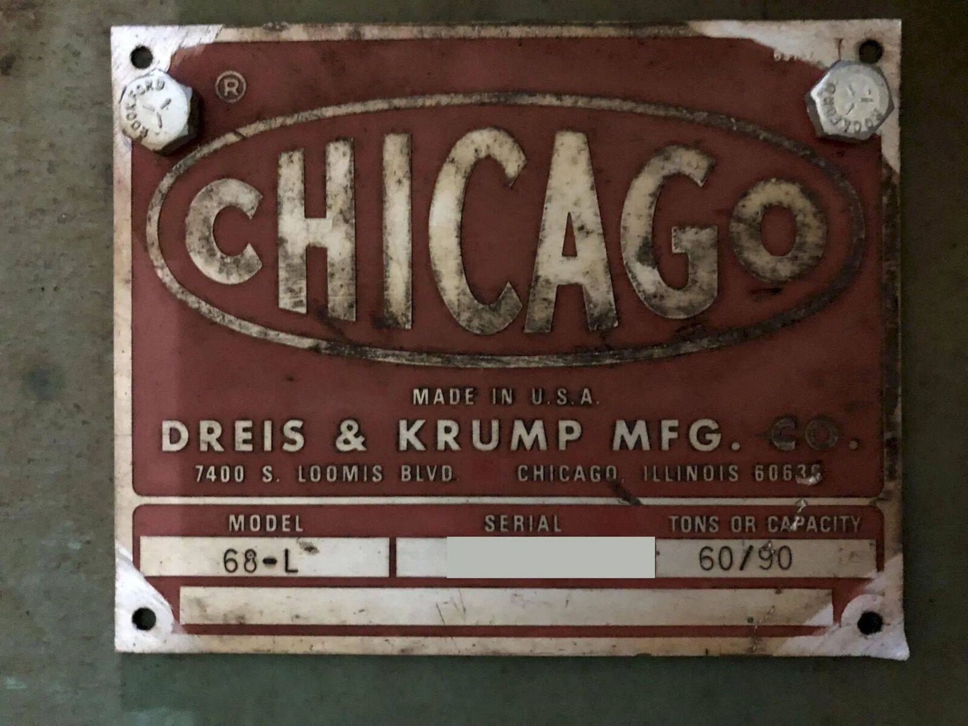 Chicago Dreis & Krump 68-L, Mechnical Press Brake - Image 10 of 10