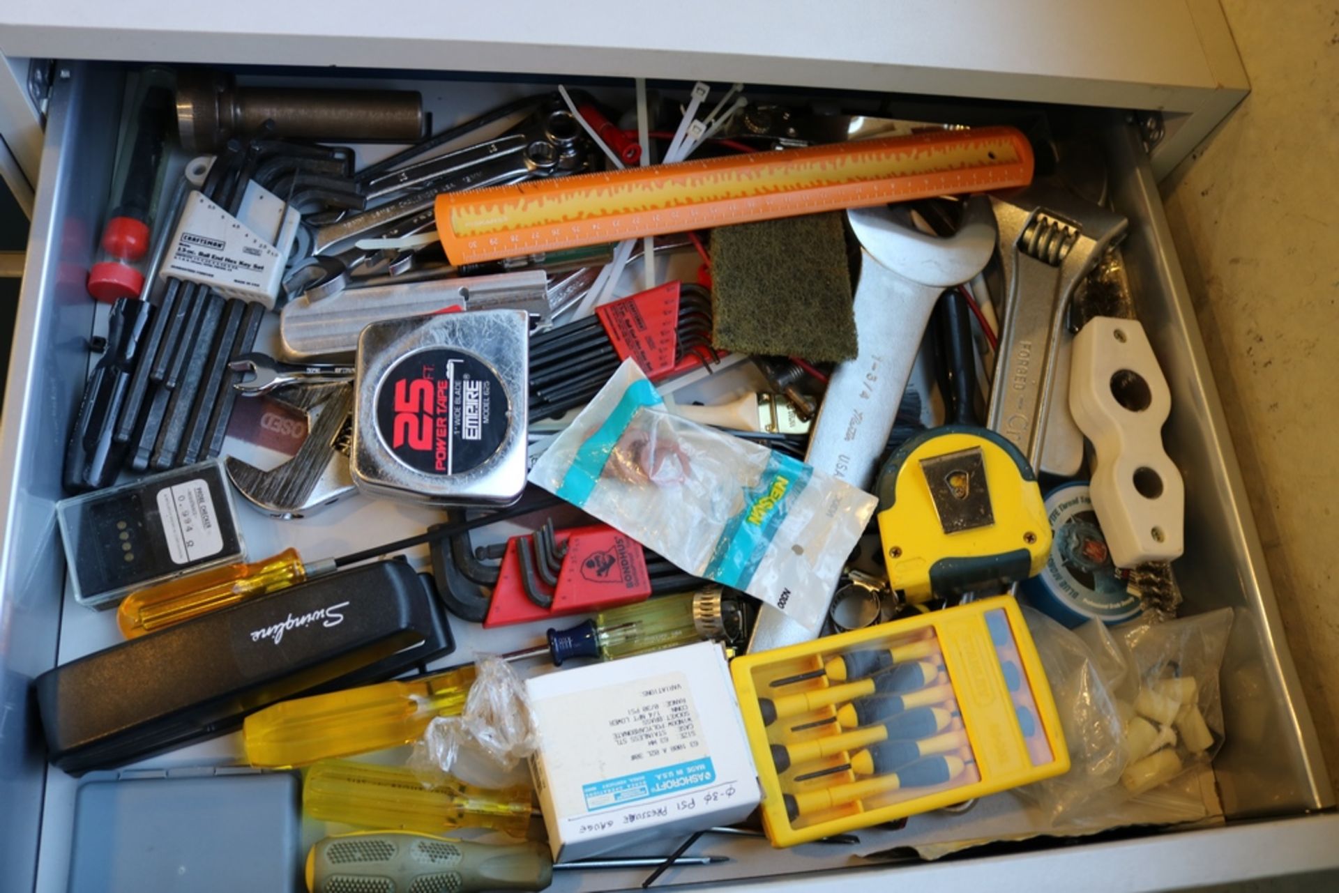 (3) Rolling Office Cabinet With Contents, Tools, Inspection Materials and Others - Image 6 of 7