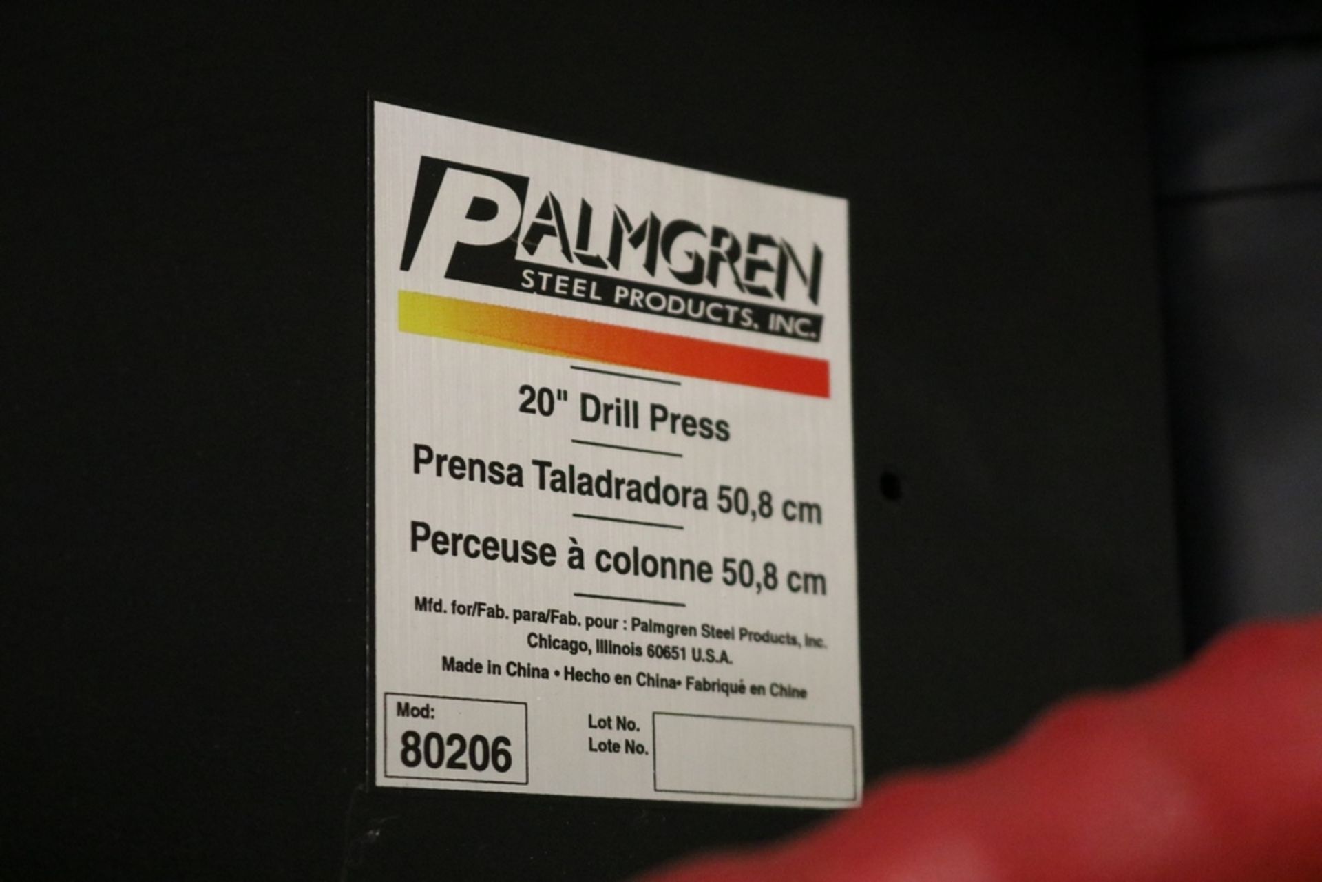 Palmgren 20" Drill Press Model 80206 w/ 3" Palmgren Table Vise Jacob Chucks and Box w/ Various - Image 8 of 9