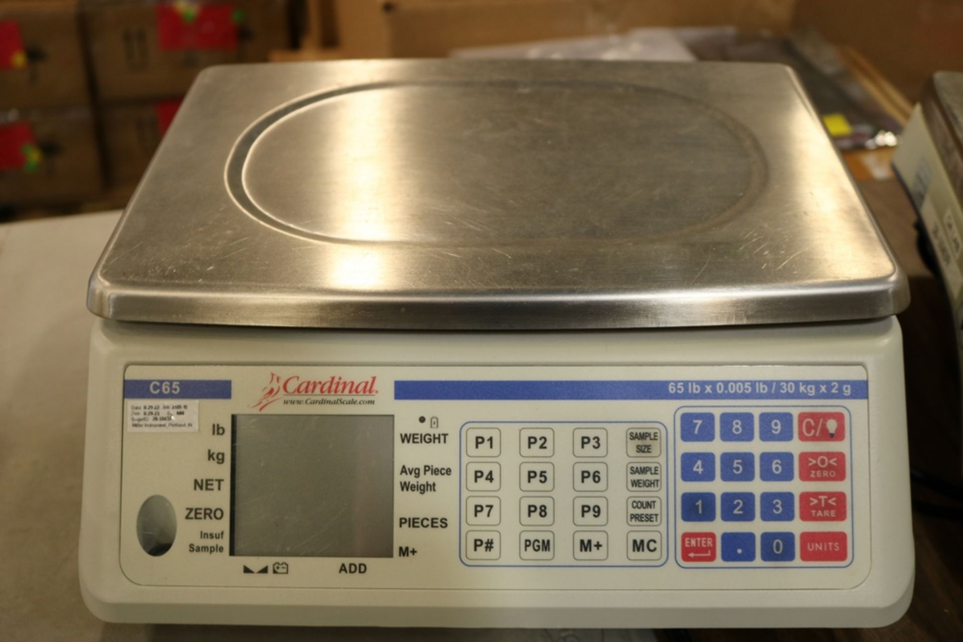 Cardinal C65, 65 lb Capacity Digital Count Scale & Cardinal CS65 65 x 0.005 lbs Capacity Count Scale - Image 2 of 5