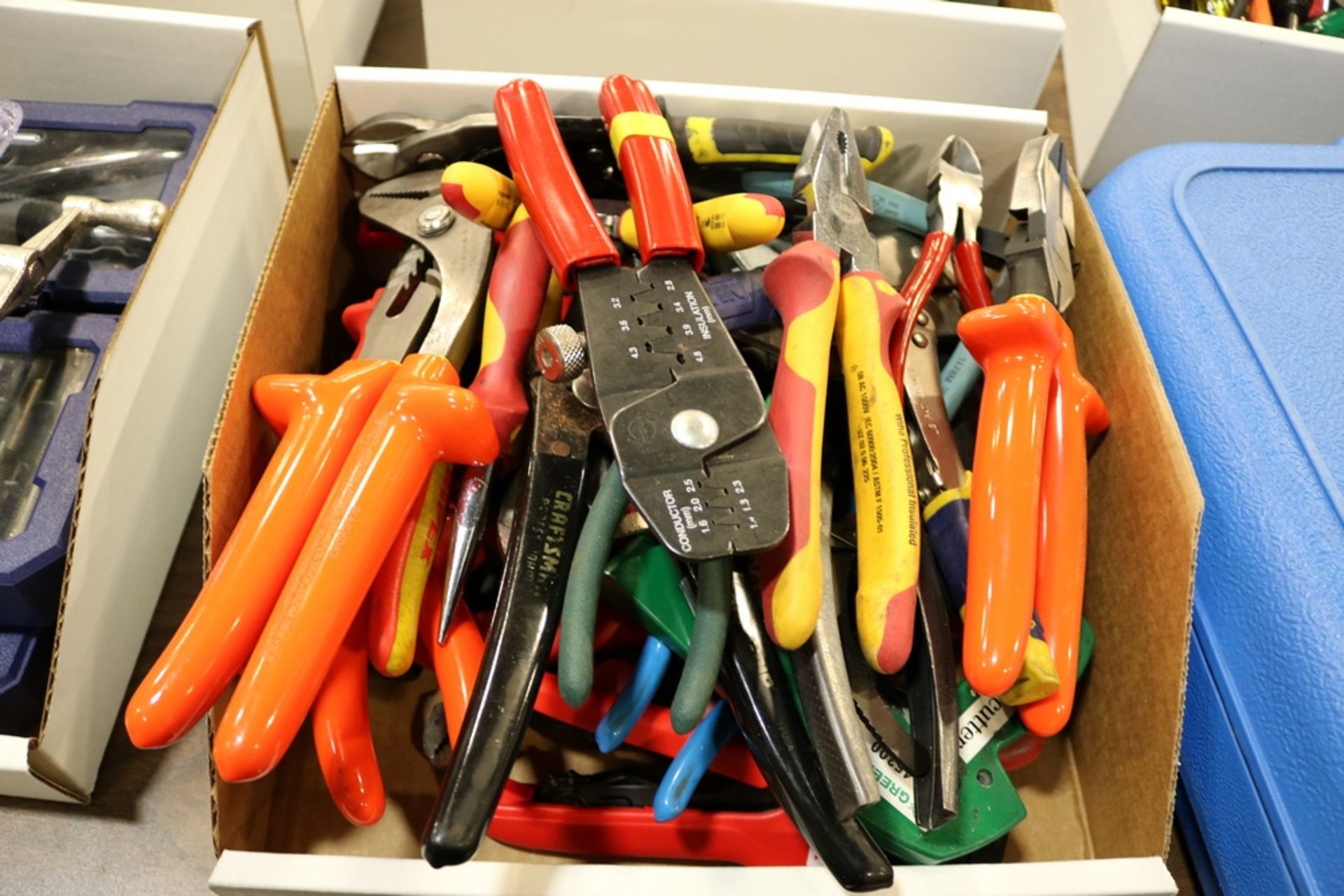 Box of Various Hand Tools Basic & Electrical
