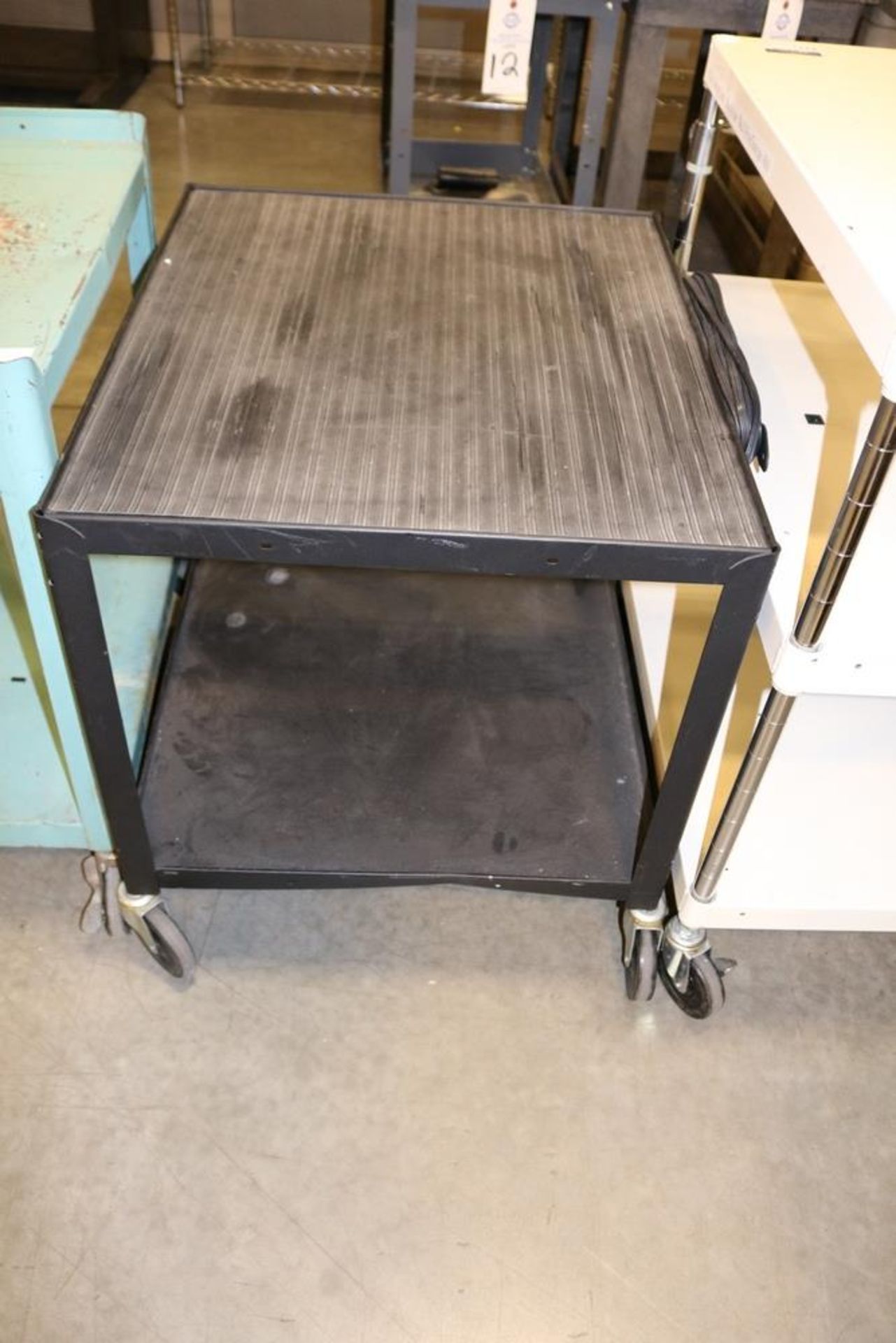 (3) 2 & 3 Tier Rolling Shop Carts All Metal - Image 3 of 4