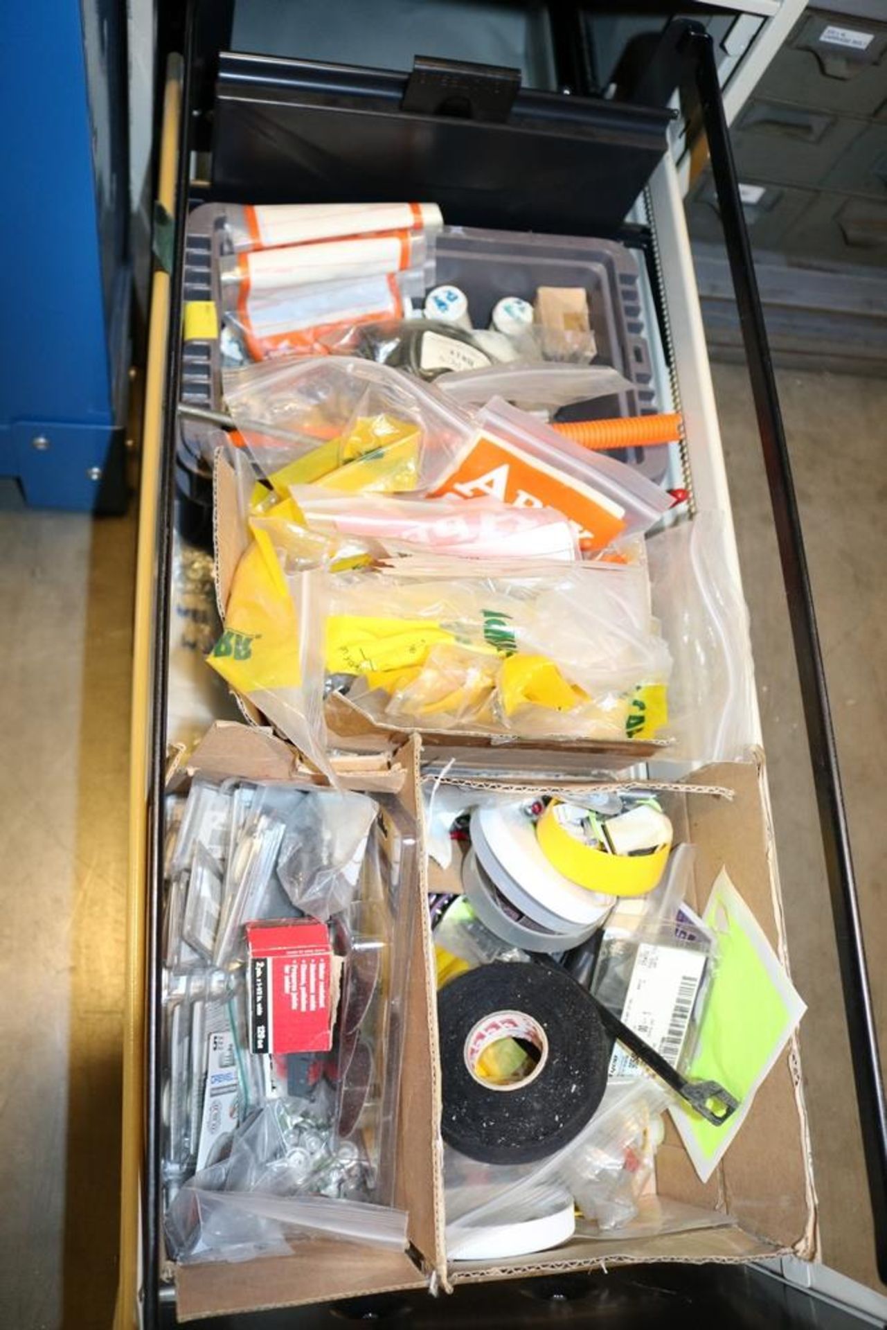 Filing Cabinet w/ Various items Apex Sockets, Drivers, nuts bolts, and others - Image 4 of 4