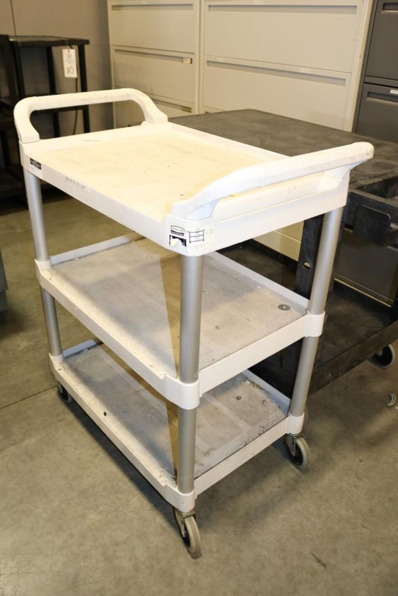 (3) Rubbermaid 2 & 3 Tier Rolling Shop Carts - Image 3 of 4