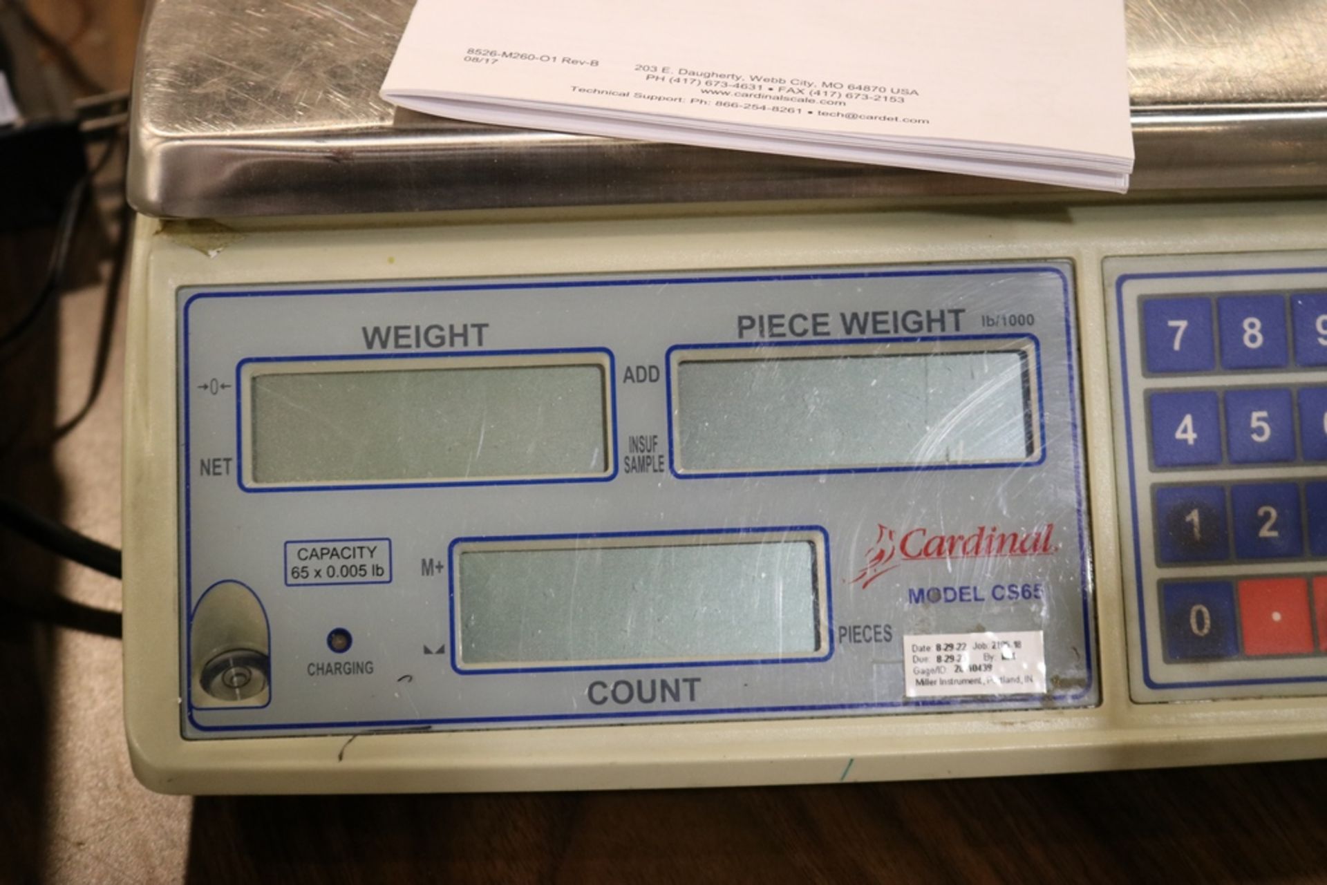 Cardinal C65, 65 lb Capacity Digital Count Scale & Cardinal CS65 65 x 0.005 lbs Capacity Count Scale - Image 4 of 5