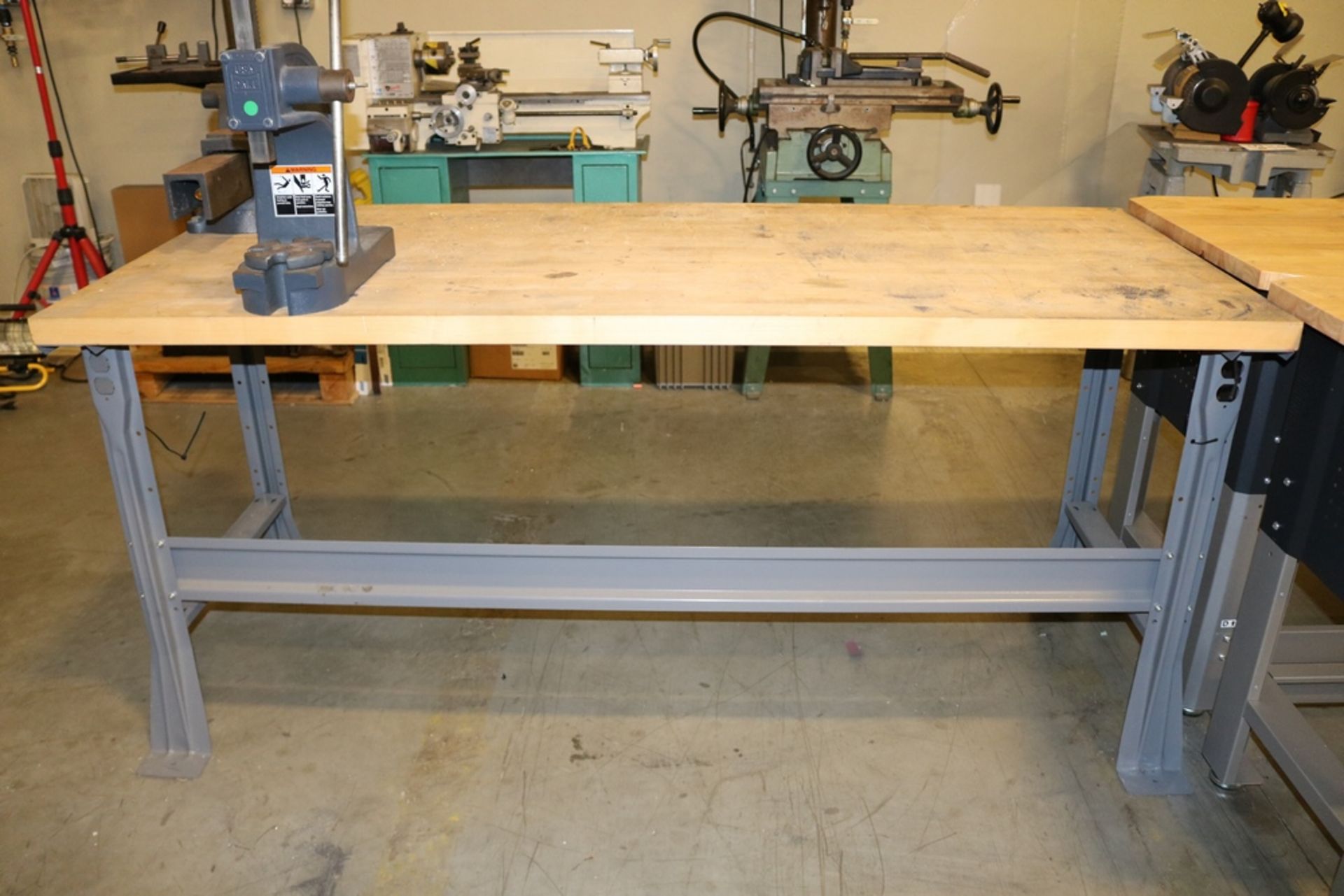 Wilton 8" Jaw Table Vice & Drake Abror Press No 0 With Wood Top Work Table 6' x 30" x 33 1/2" - Image 5 of 5