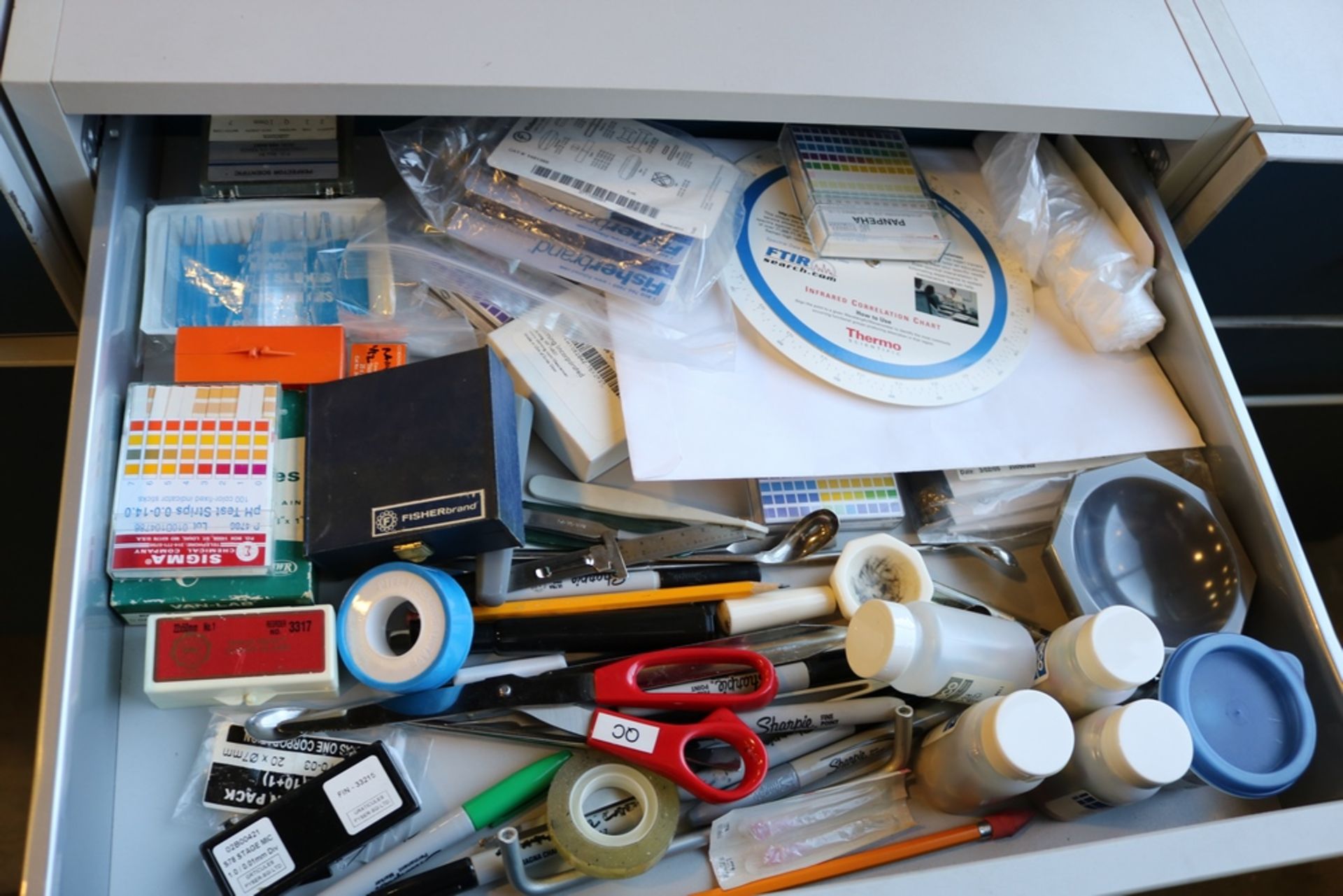 (3) Rolling Office Cabinet With Contents, Tools, Inspection Materials and Others - Image 4 of 7