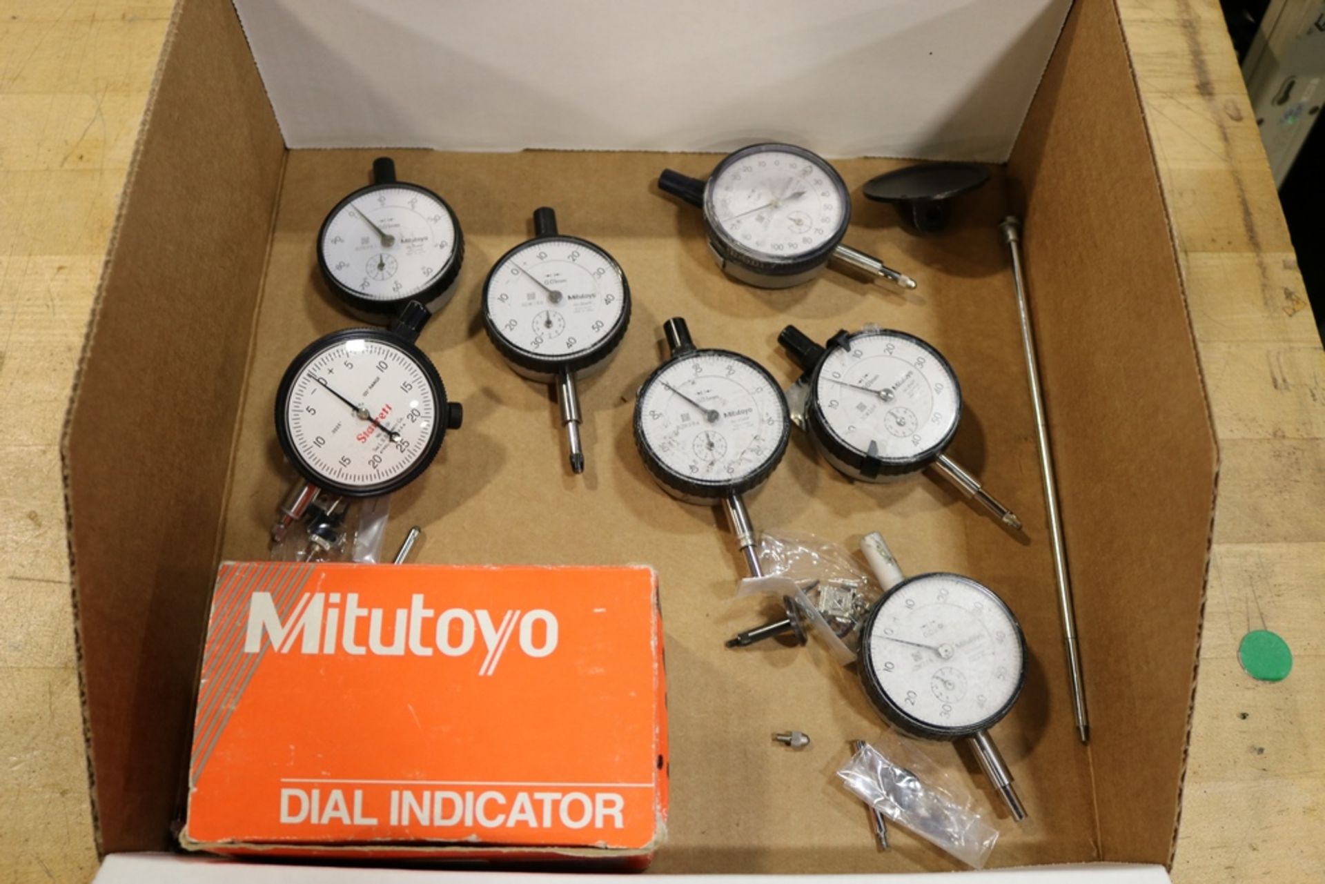 (7) Mitutoyo 0-1" Drop Indicators & (1) Starrett .0005" to .1025" Drop Indicator
