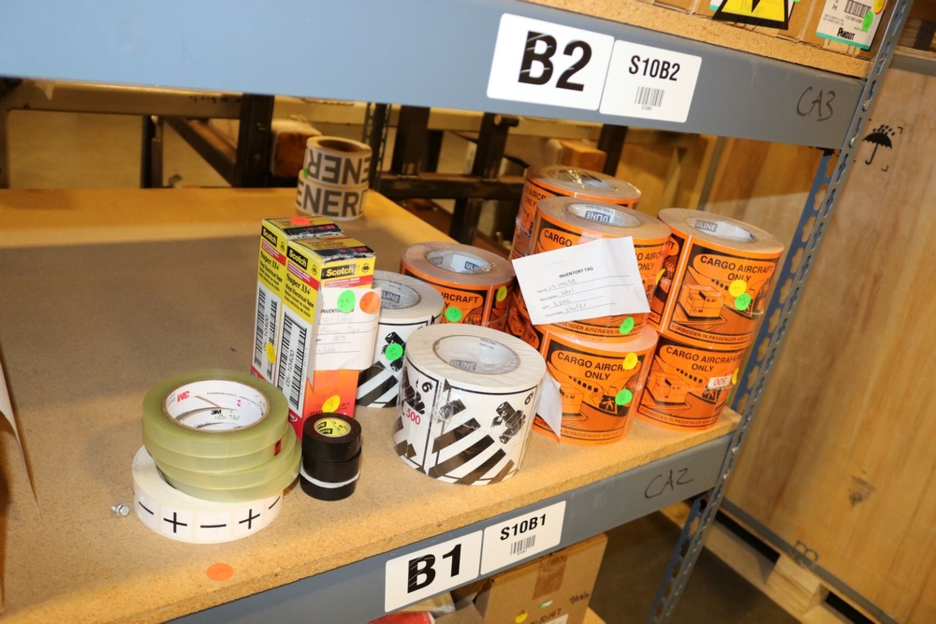 4 Tier Heavy Duty Rack w/ Variuos Labels & Enerdel Labels Zebra Printer Labels & Tape - Image 3 of 7