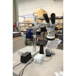 Luxo Microscope Systems S-Z 23 mm Binocluar, RB Stand With Keyence Data Logic Ring Lighting With