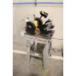 Heavy Duty Cast Iron Stand w/ Porter Cable Buffer / Grinder w/ Work Light SN 035240 & Dewalt DW758