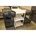 (3) Rubbermaid 2 & 3 Tier Rolling Shop Carts