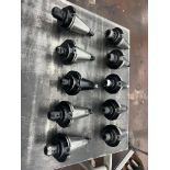 (10) CAT 50 Tool Holders Includes (6) Tecnara 150-304-3 CAT 50 Side Lock Tool Holders, (1) Command