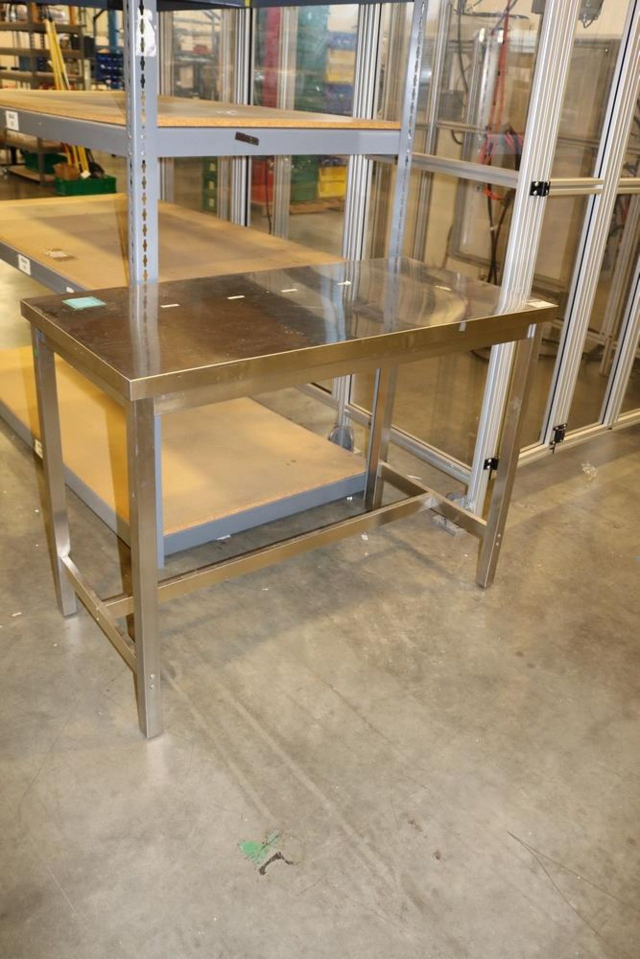 5 Tier Heavy Duty Storage Rack 6'L x 36" W x 7'H w/ Stainless Steel work Table 2' x 4' x 3' - Image 3 of 5