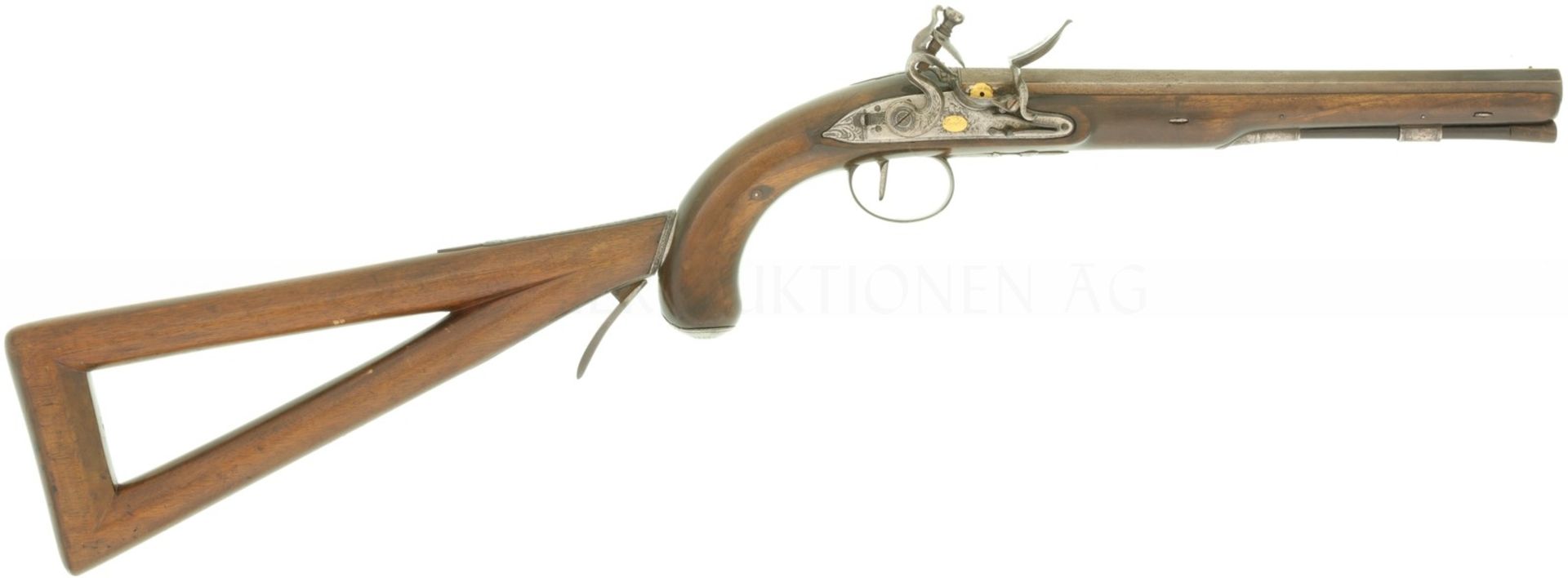 Steinschloss-Jagdpistole mit abnehmbarem Kolben, Wogdon London, Kal. 13mm - Image 2 of 9