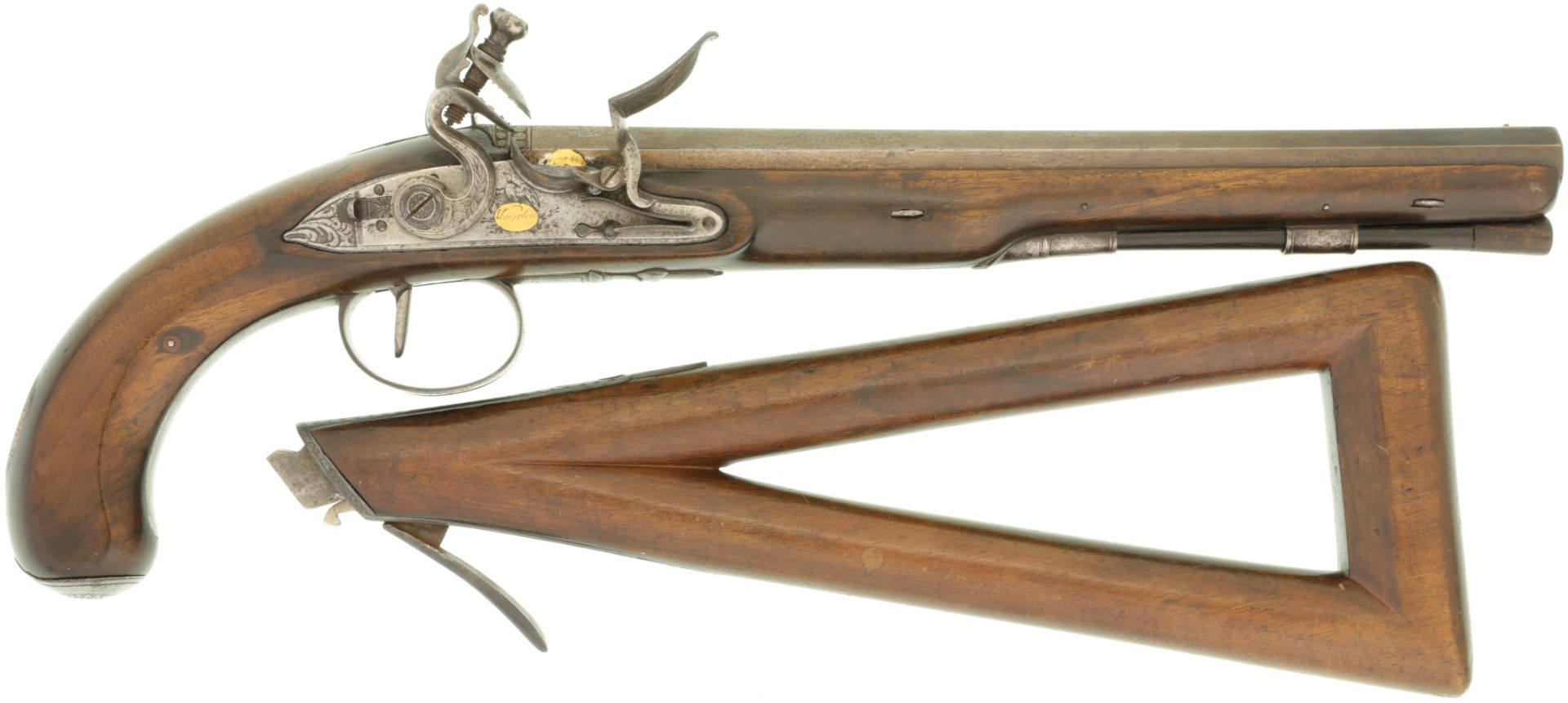 Steinschloss-Jagdpistole mit abnehmbarem Kolben, Wogdon London, Kal. 13mm - Image 5 of 9
