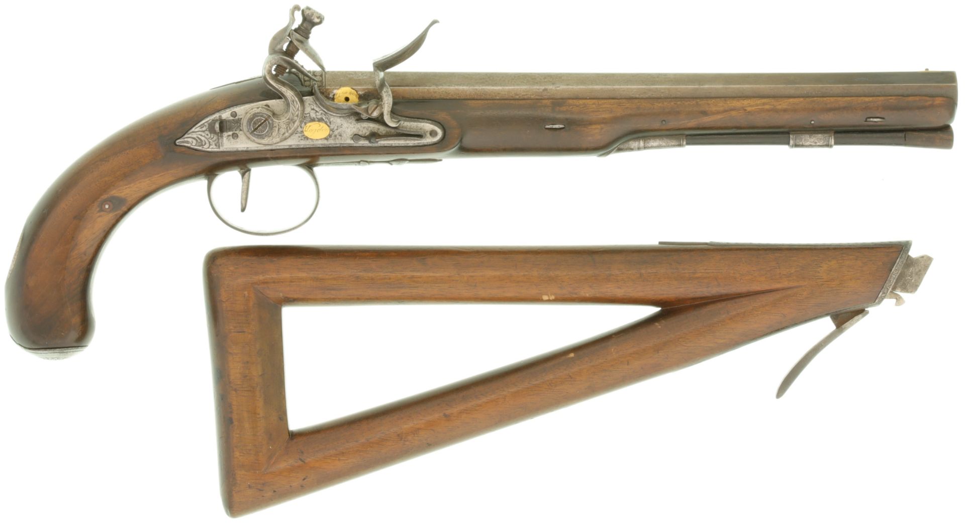 Steinschloss-Jagdpistole mit abnehmbarem Kolben, Wogdon London, Kal. 13mm - Image 3 of 9