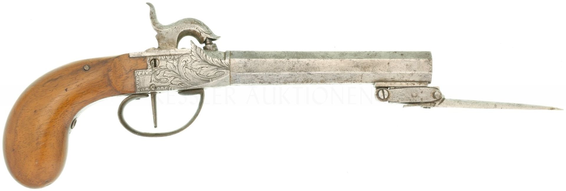 Perkussionsreisepistole, deutsch oder schweizerisch, Kal. 11mm