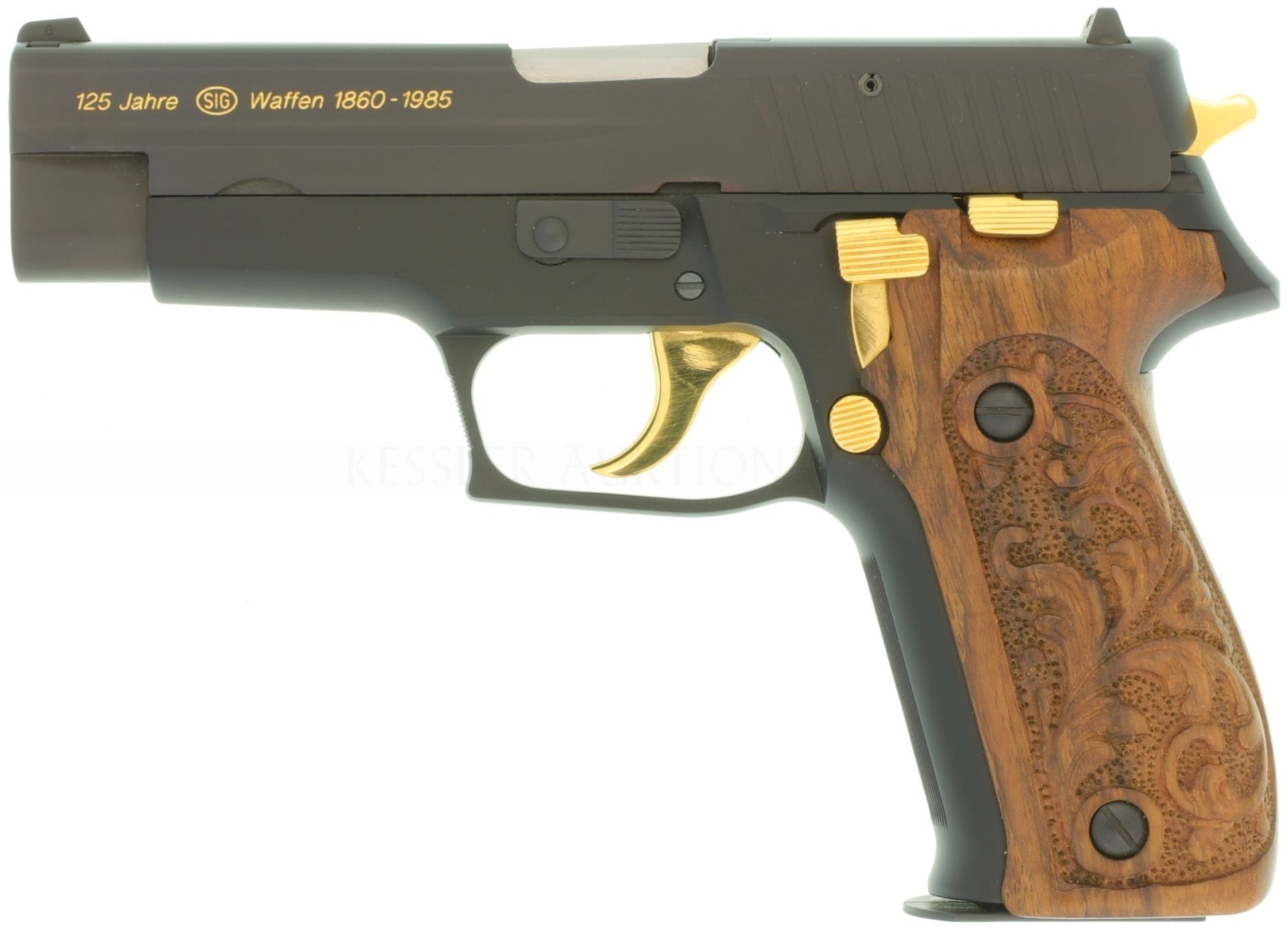 Jubiläums-Pistole, SIG-Sauer P226, 125 Jahre SIG Waffen 1860-1985. Kal. 9mmP