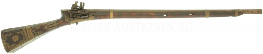 Miquelet-Gewehr, (Schnapphahn-Schloss) osmanisch, Mitte 19.Jh, Kal. 14mm