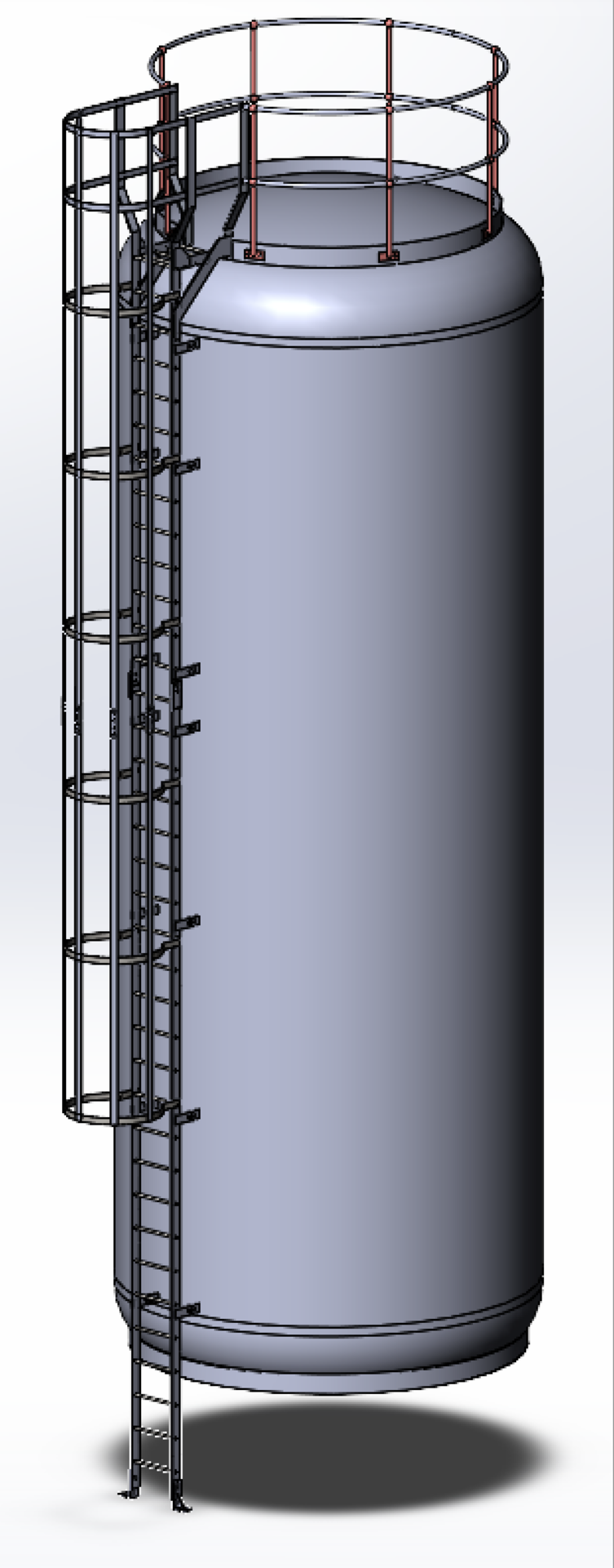 59,000 Litres 1298 Gallon Vertical Stainless Steel 304 Storage Tank with supports & access ladder - Image 3 of 7