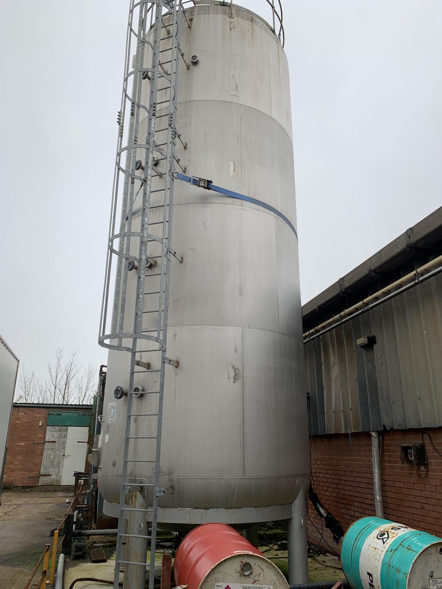 59,000 Litres 1298 Gallon Vertical Stainless Steel 304 Storage Tank with supports & access ladder