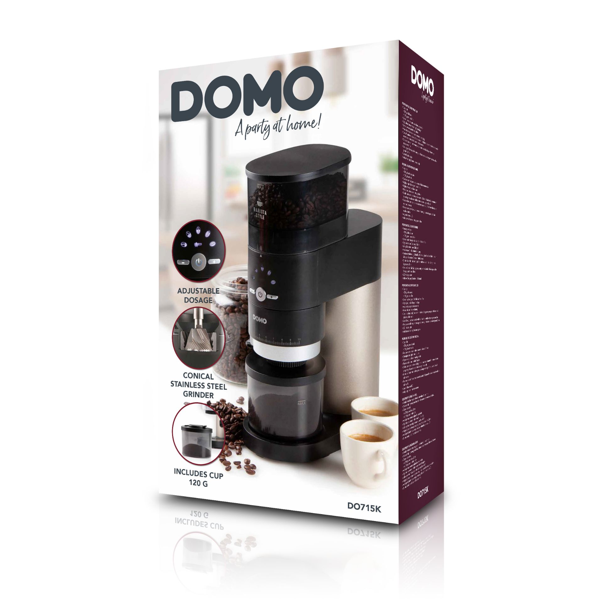 4 x DOMO Barista Style Coffee Grinder Black SS 120g Urban RRP £ 150 total £ 600 - Image 5 of 10