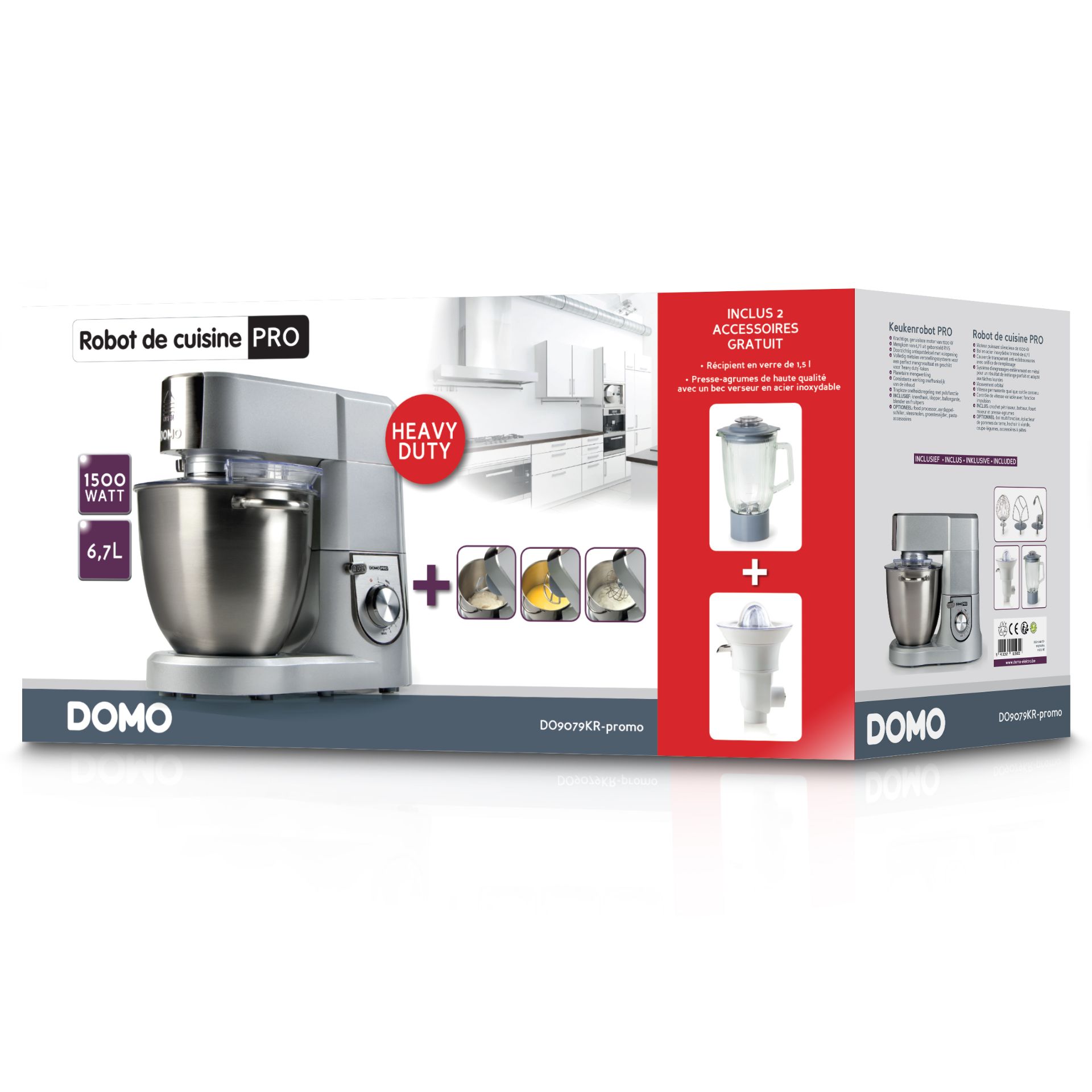 DOMO Pro Stand Mixer 1500W 6.7L bowl RRP 450 - Image 7 of 11