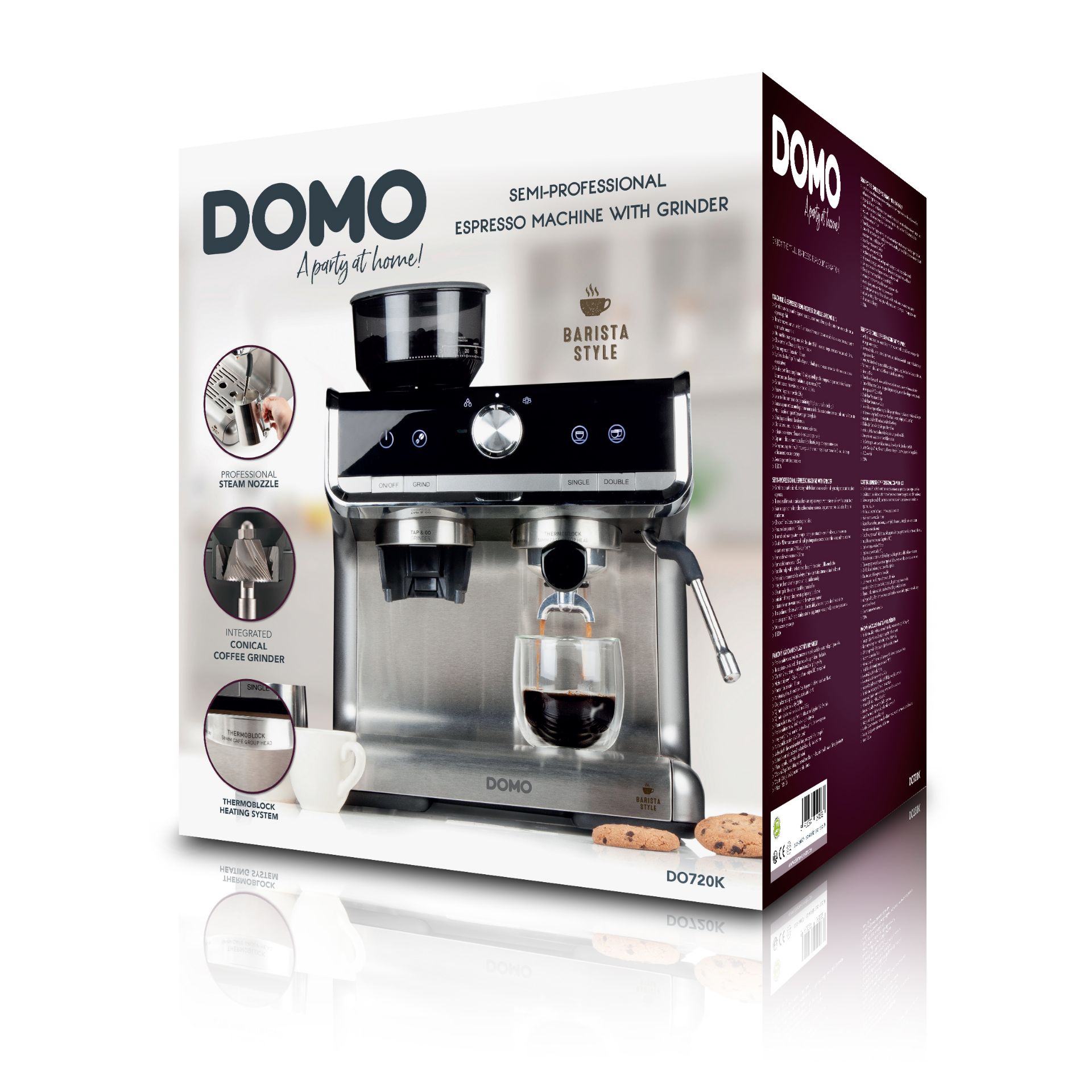 DOMO 15 bar Machine with Grinder RRP £ 450 - Image 9 of 10