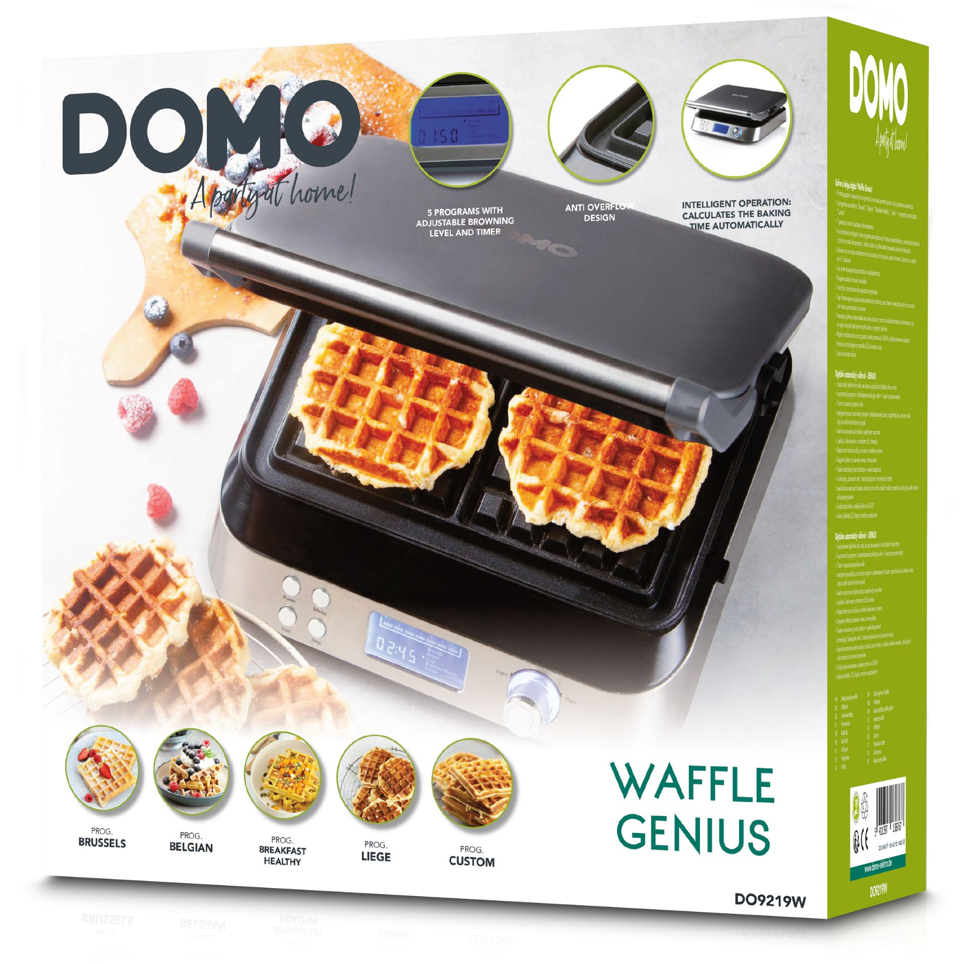 3 x DOMO Belgian Waffle Makers 1600W RRP £130 each £390 total - Image 3 of 7