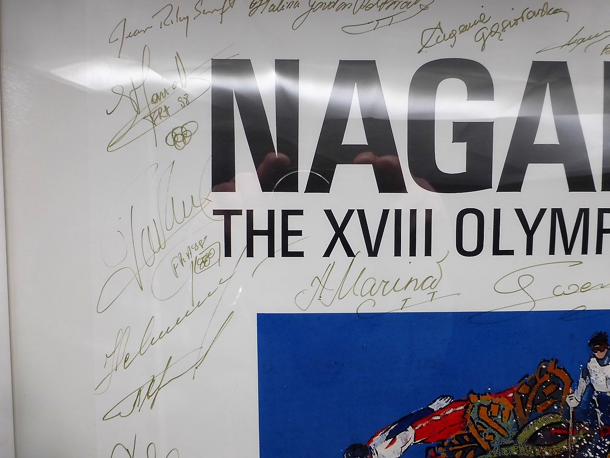 Plakat Olympiade 1998 Nagano m. orig. Unterschriften - Image 5 of 7